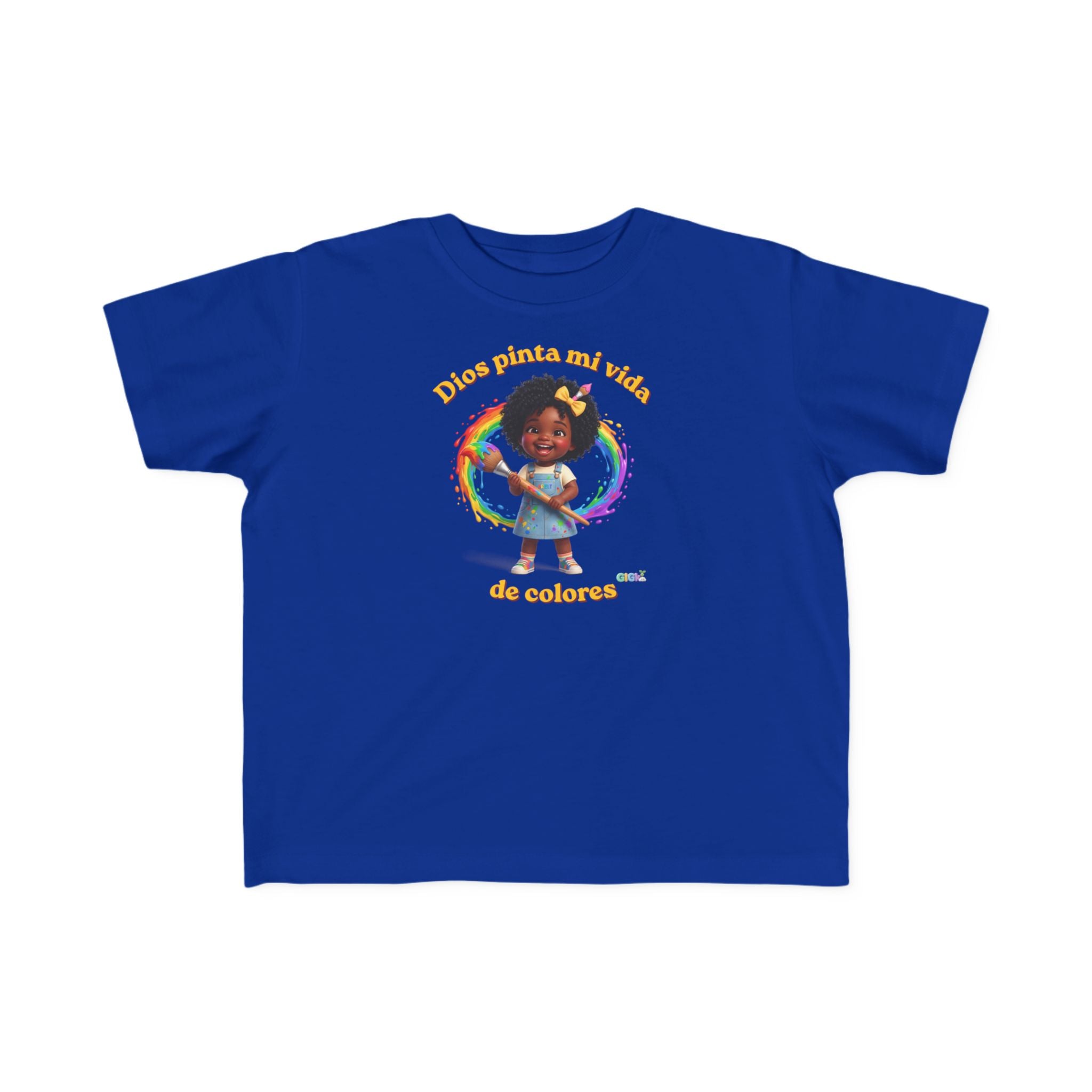 Growing God Kids Toddler Tee — "Dios pinta mi vida de colores" Faith-Based Graphic Shirt