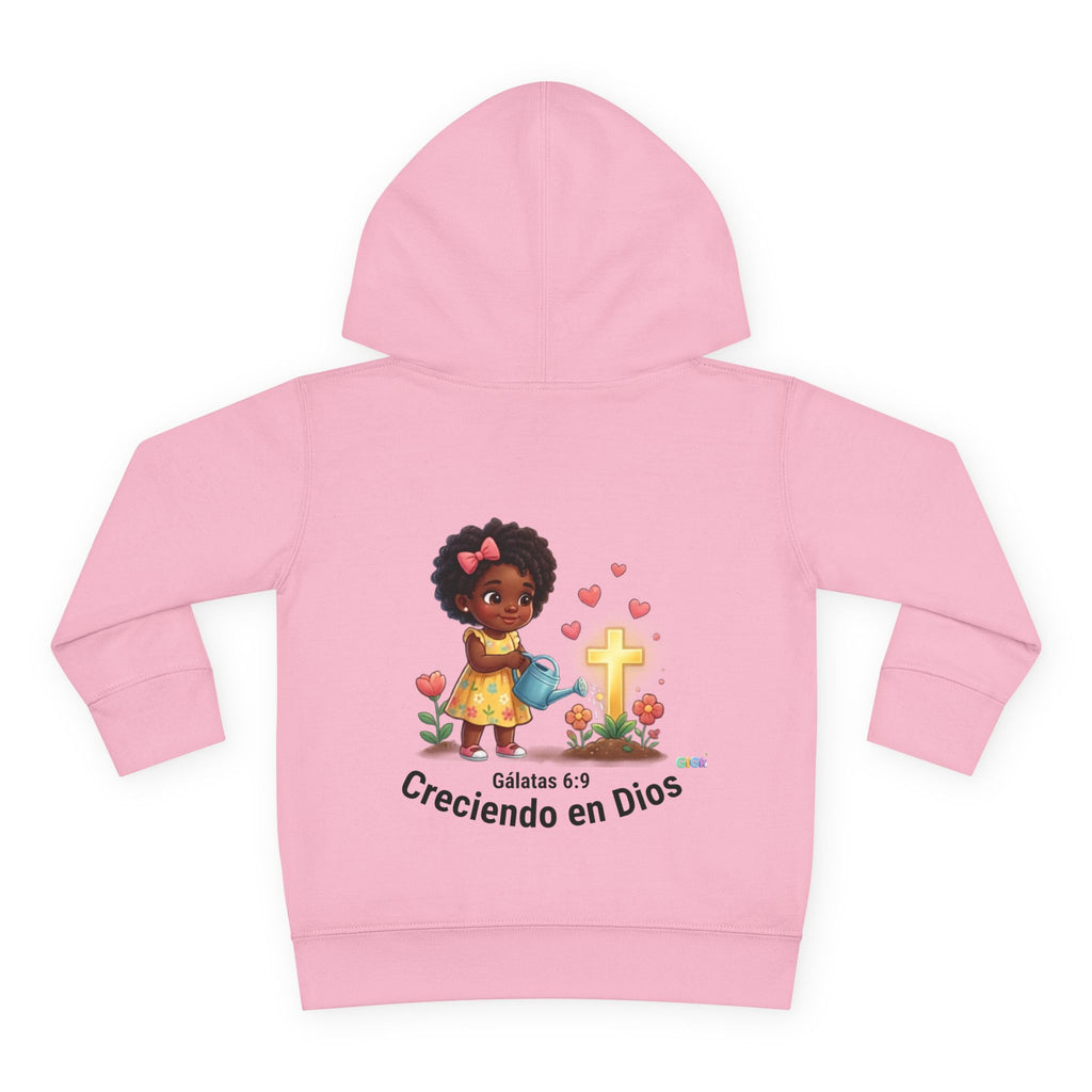 Toddler Hoodie — "Creciendo en Dios" Religious Pullover for Kids (Galatians 6:9)