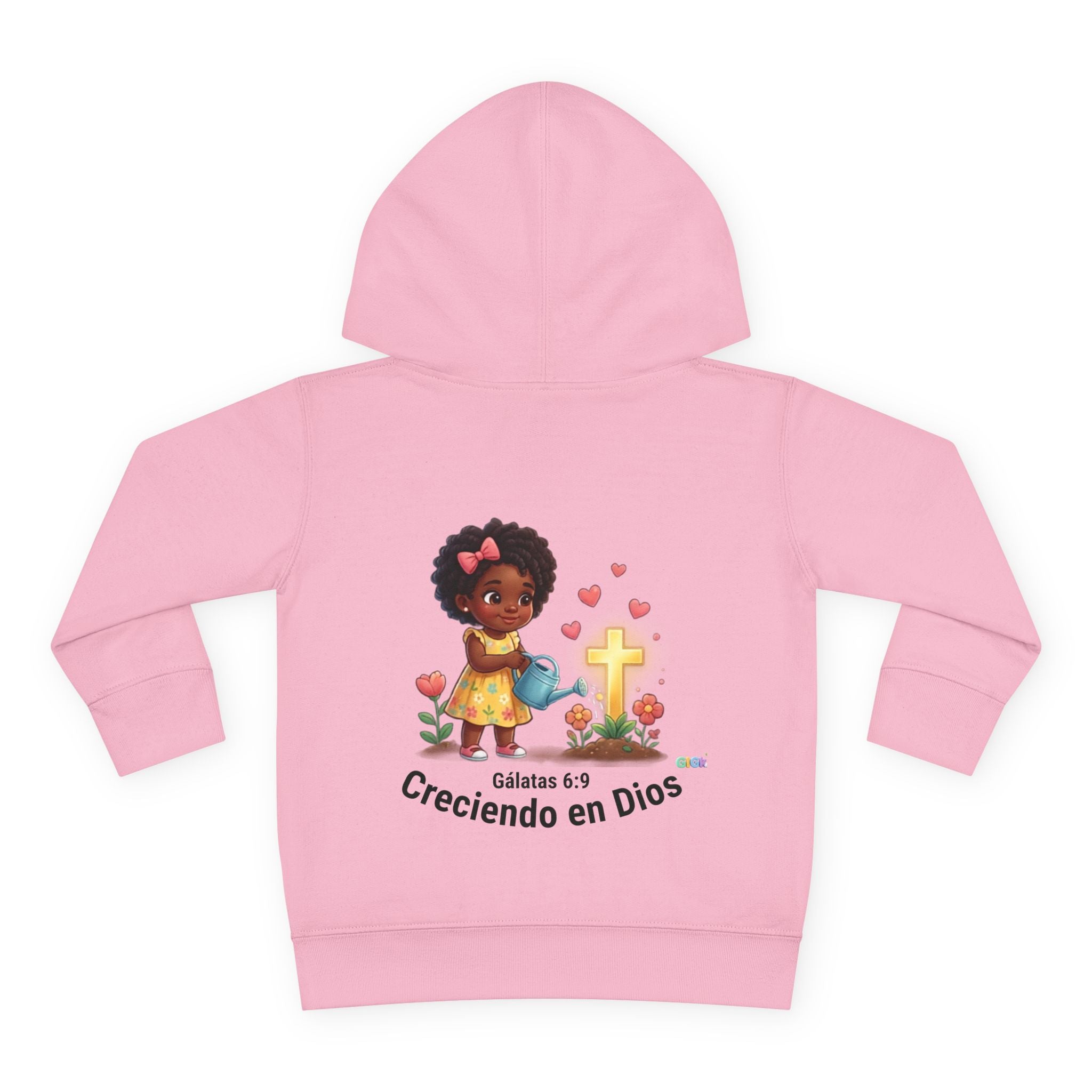 Toddler Hoodie — "Creciendo en Dios" Religious Pullover for Kids (Galatians 6:9)