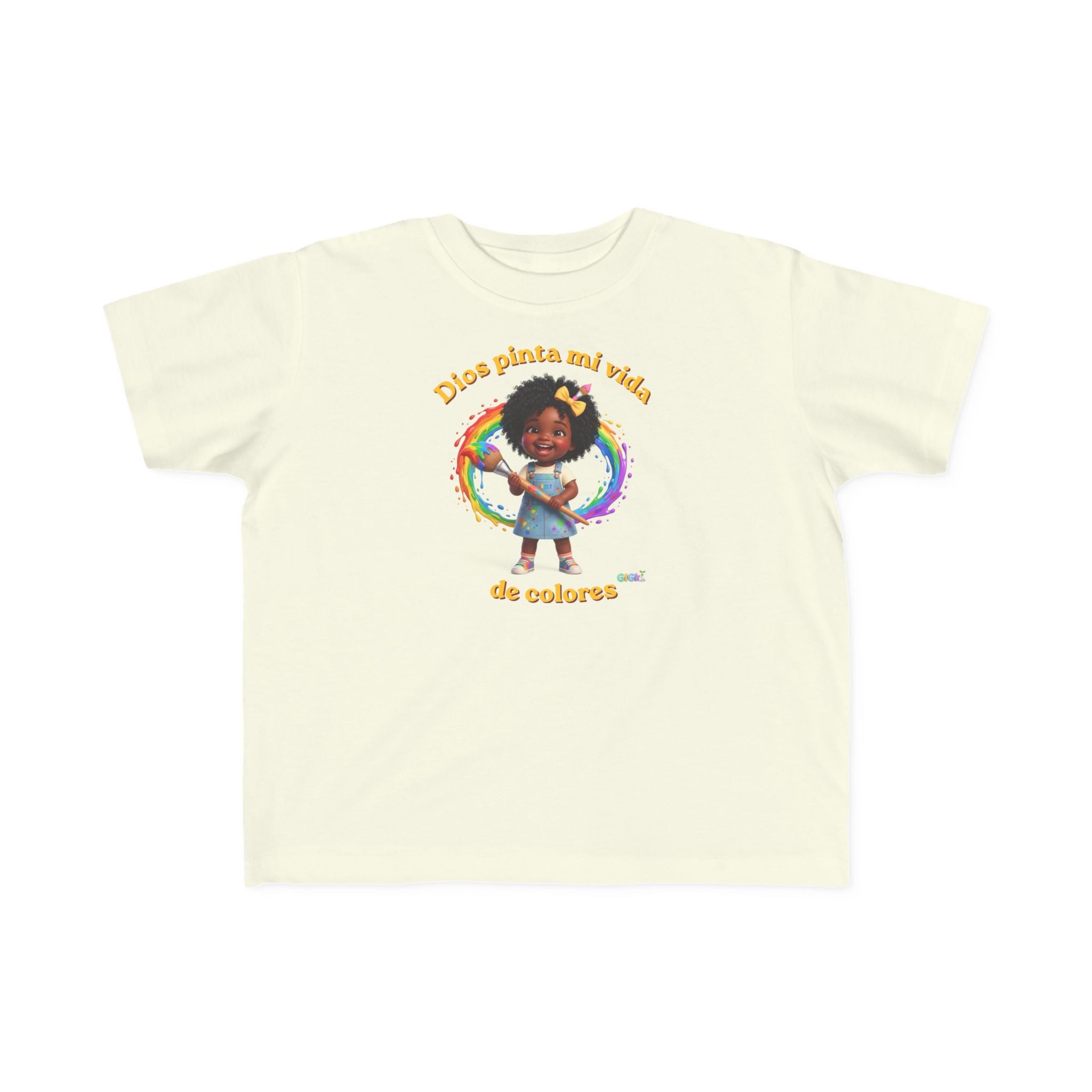 Growing God Kids Toddler Tee — "Dios pinta mi vida de colores" Faith-Based Graphic Shirt