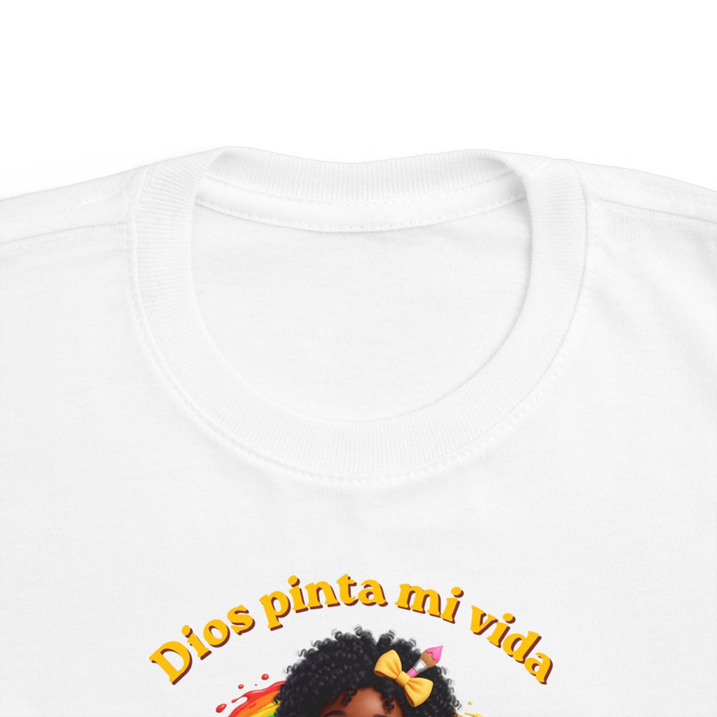 Growing God Kids Toddler Tee — "Dios pinta mi vida de colores" Faith-Based Graphic Shirt