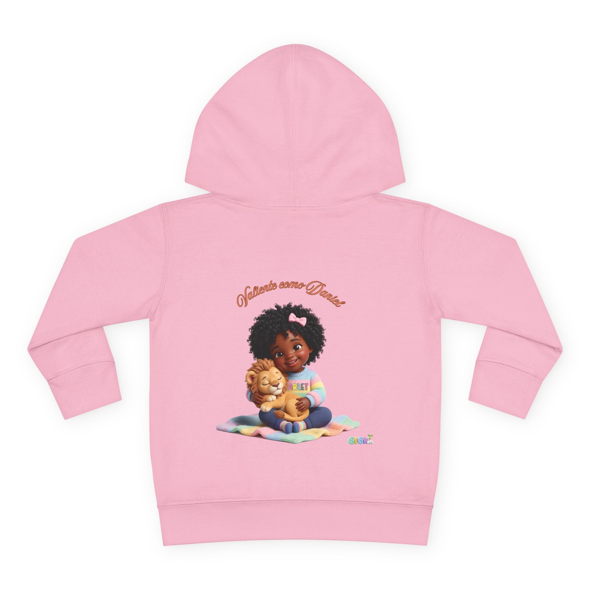 Toddler Hoodie "Welcome Little Princess" — Cute Black Baby Girl with Stuffed Lion Pullover