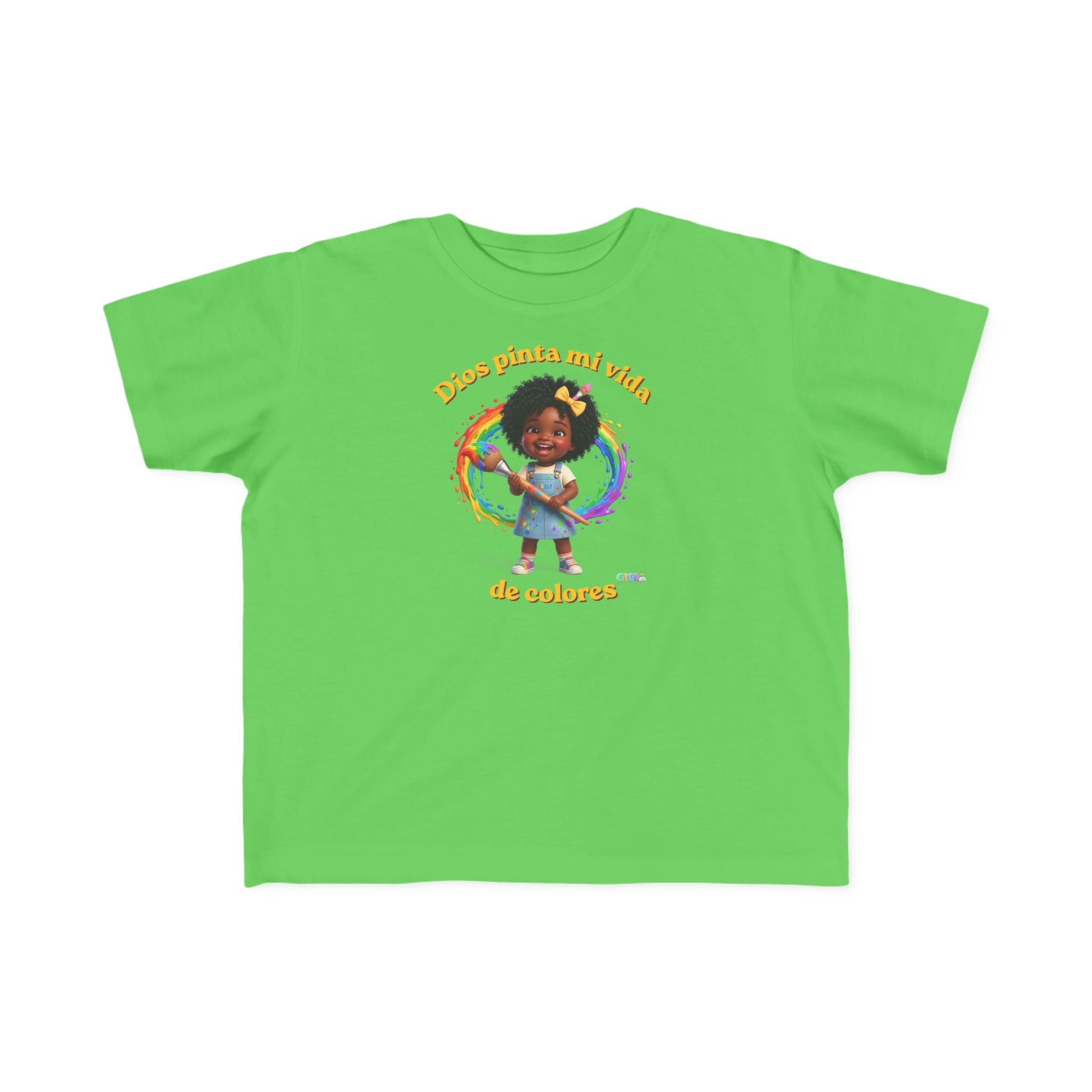 Growing God Kids Toddler Tee — "Dios pinta mi vida de colores" Faith-Based Graphic Shirt