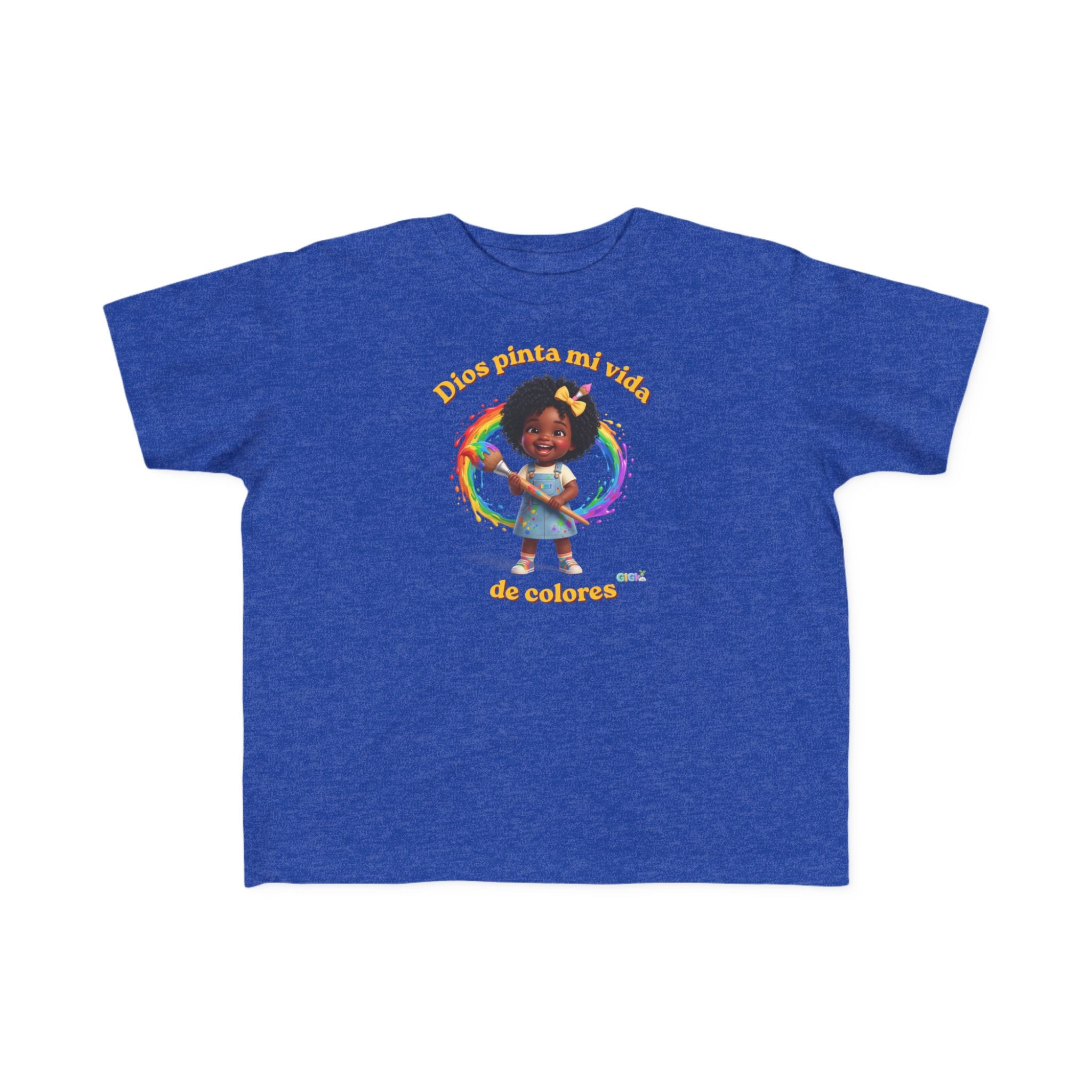 Growing God Kids Toddler Tee — "Dios pinta mi vida de colores" Faith-Based Graphic Shirt