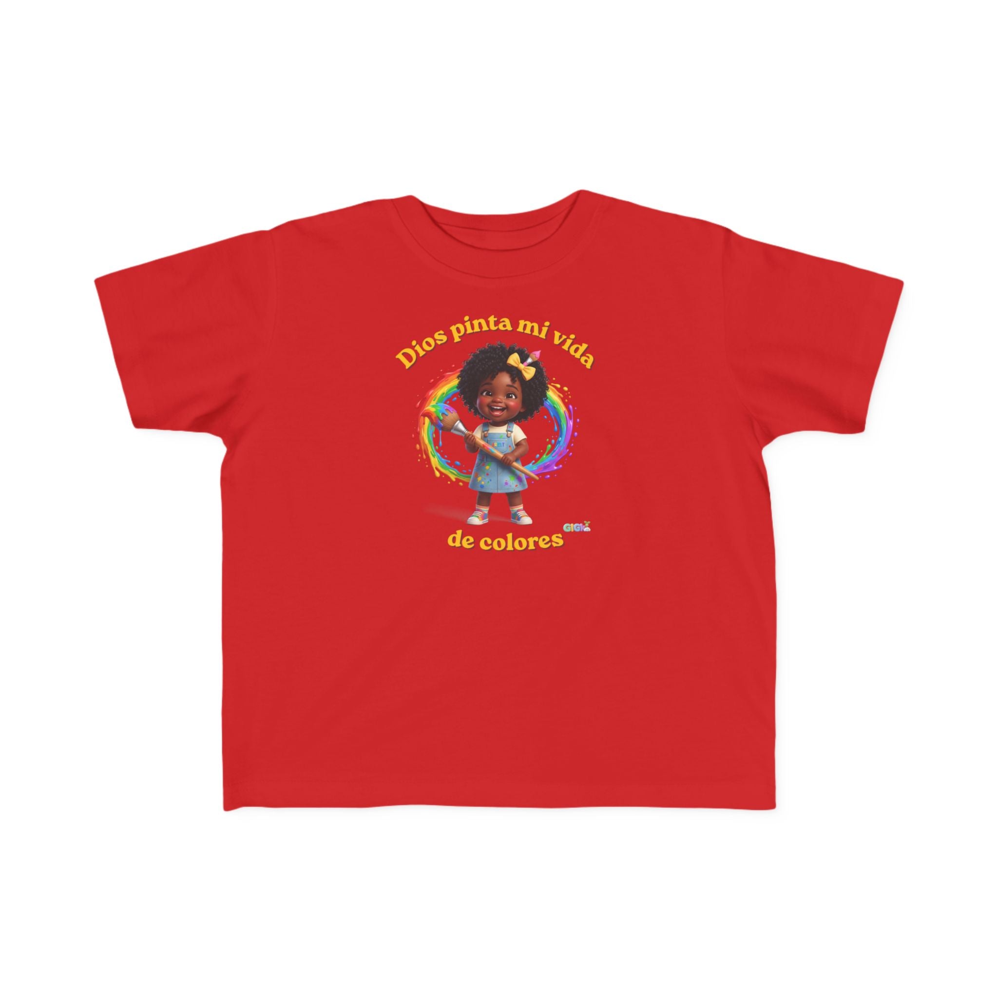 Growing God Kids Toddler Tee — "Dios pinta mi vida de colores" Faith-Based Graphic Shirt