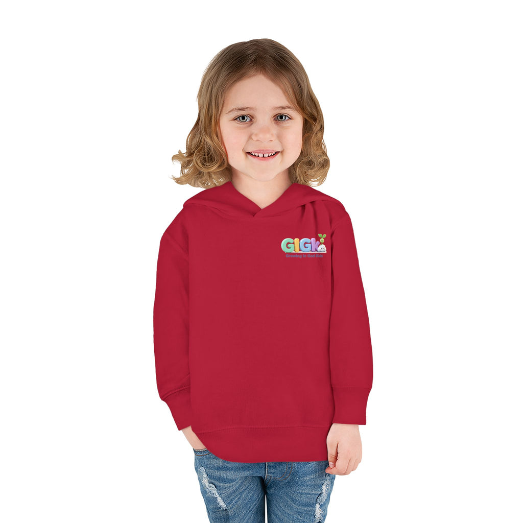 Toddler Hoodie — "¡Pequeña y Fuerte!" Superhero Girl Pullover