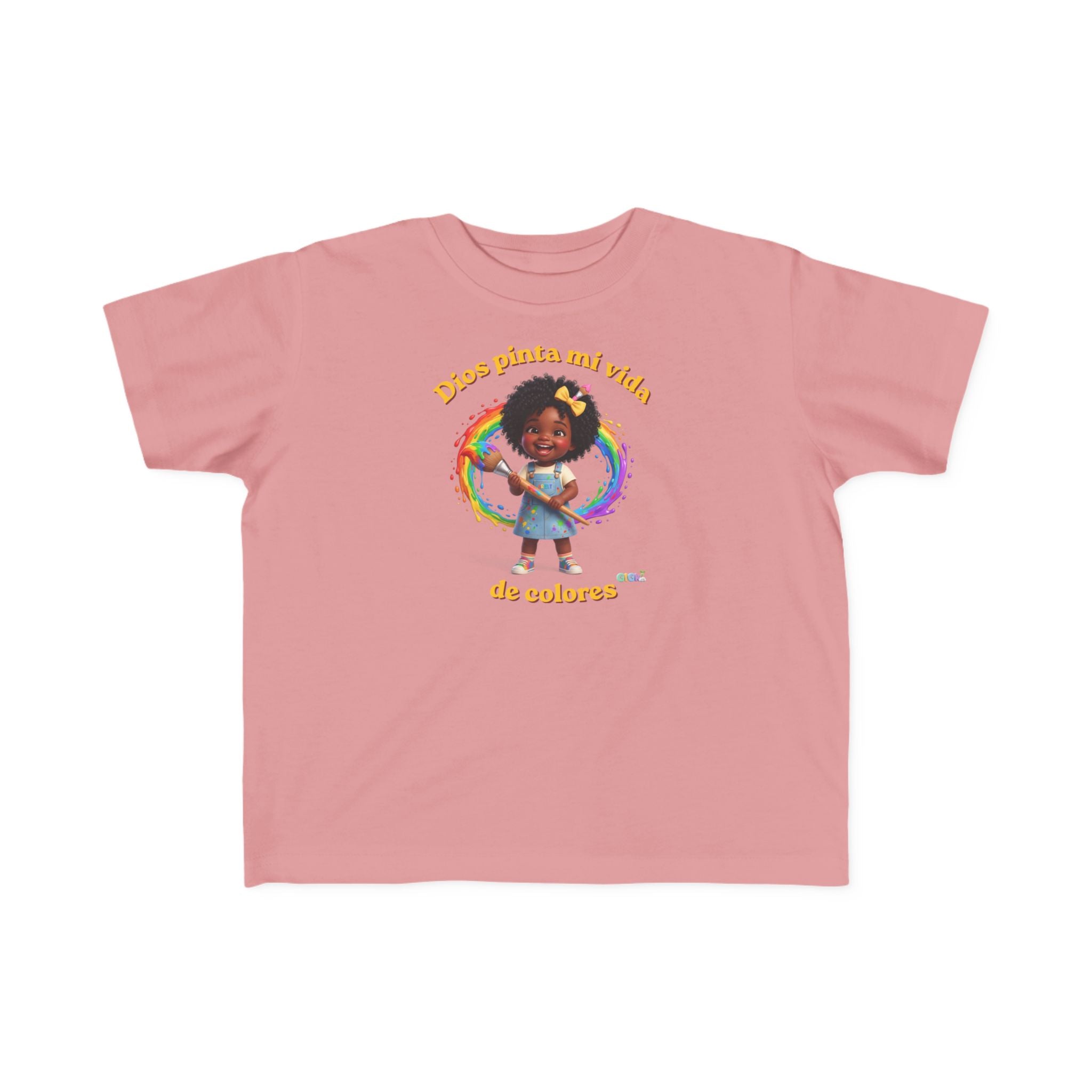 Growing God Kids Toddler Tee — "Dios pinta mi vida de colores" Faith-Based Graphic Shirt