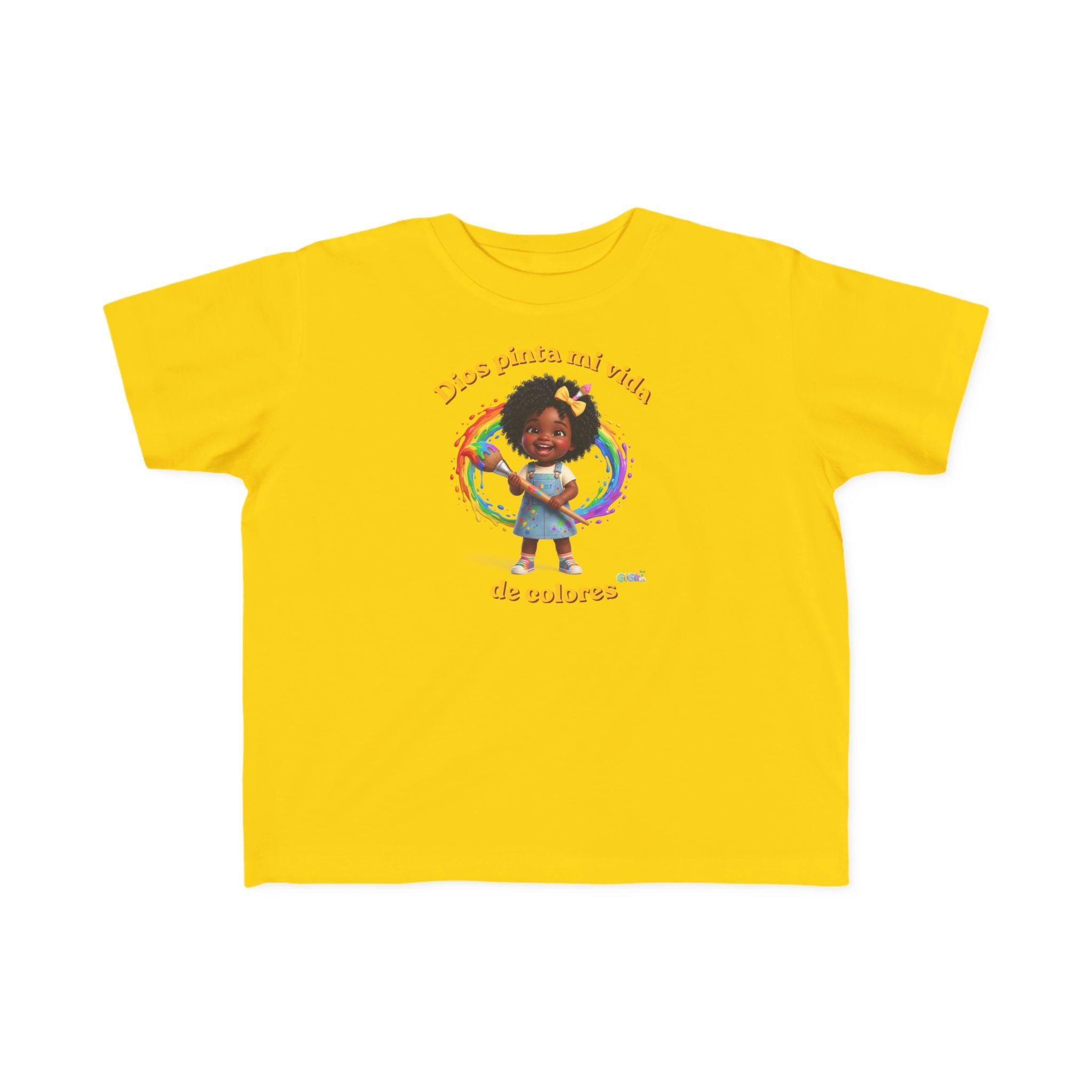 Growing God Kids Toddler Tee — "Dios pinta mi vida de colores" Faith-Based Graphic Shirt