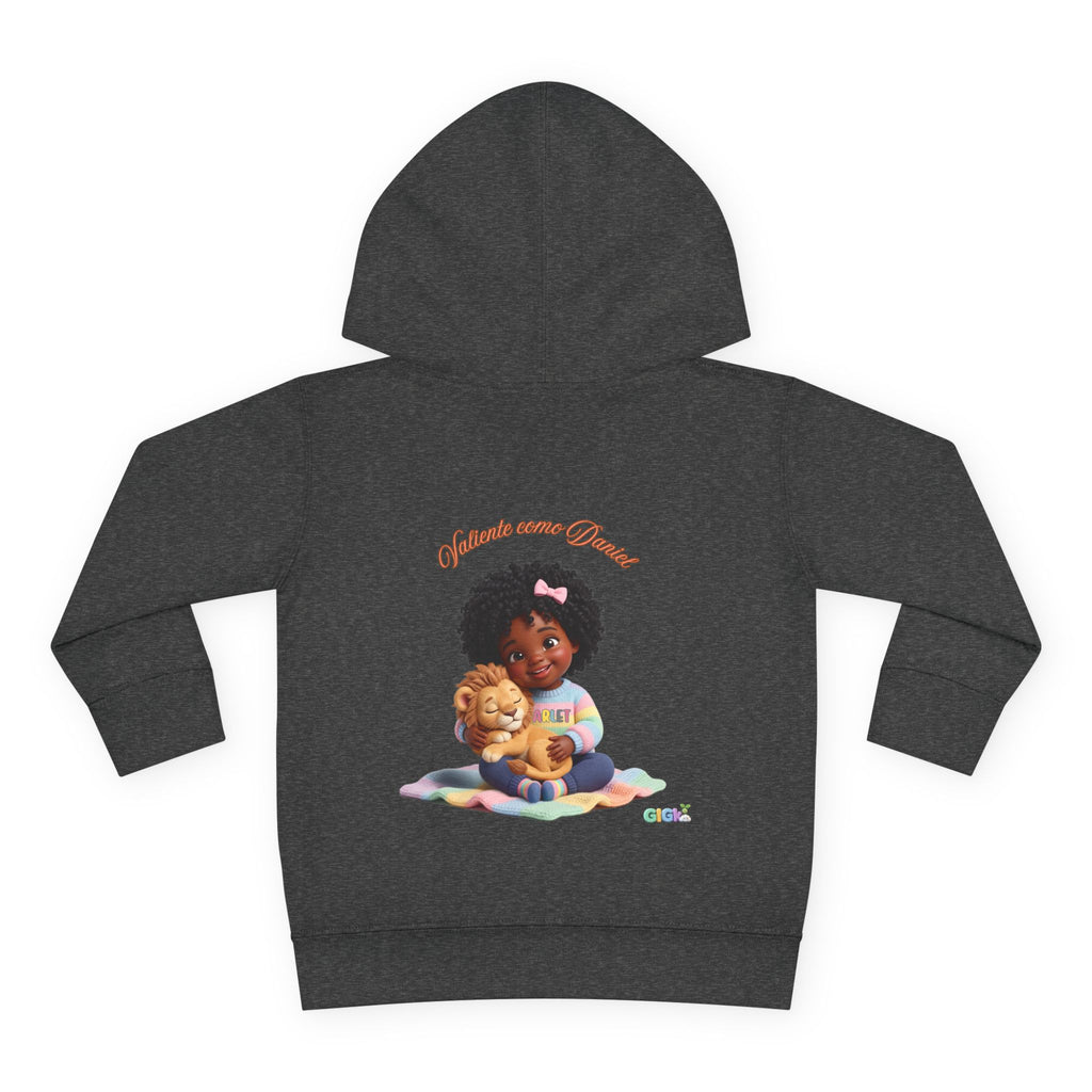 Toddler Hoodie "Welcome Little Princess" — Cute Black Baby Girl with Stuffed Lion Pullover