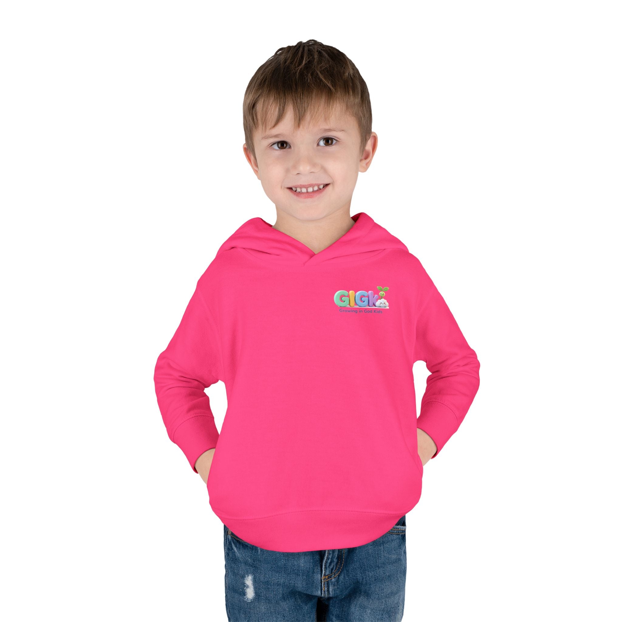 Toddler Hoodie — "¡Pequeña y Fuerte!" Superhero Girl Pullover