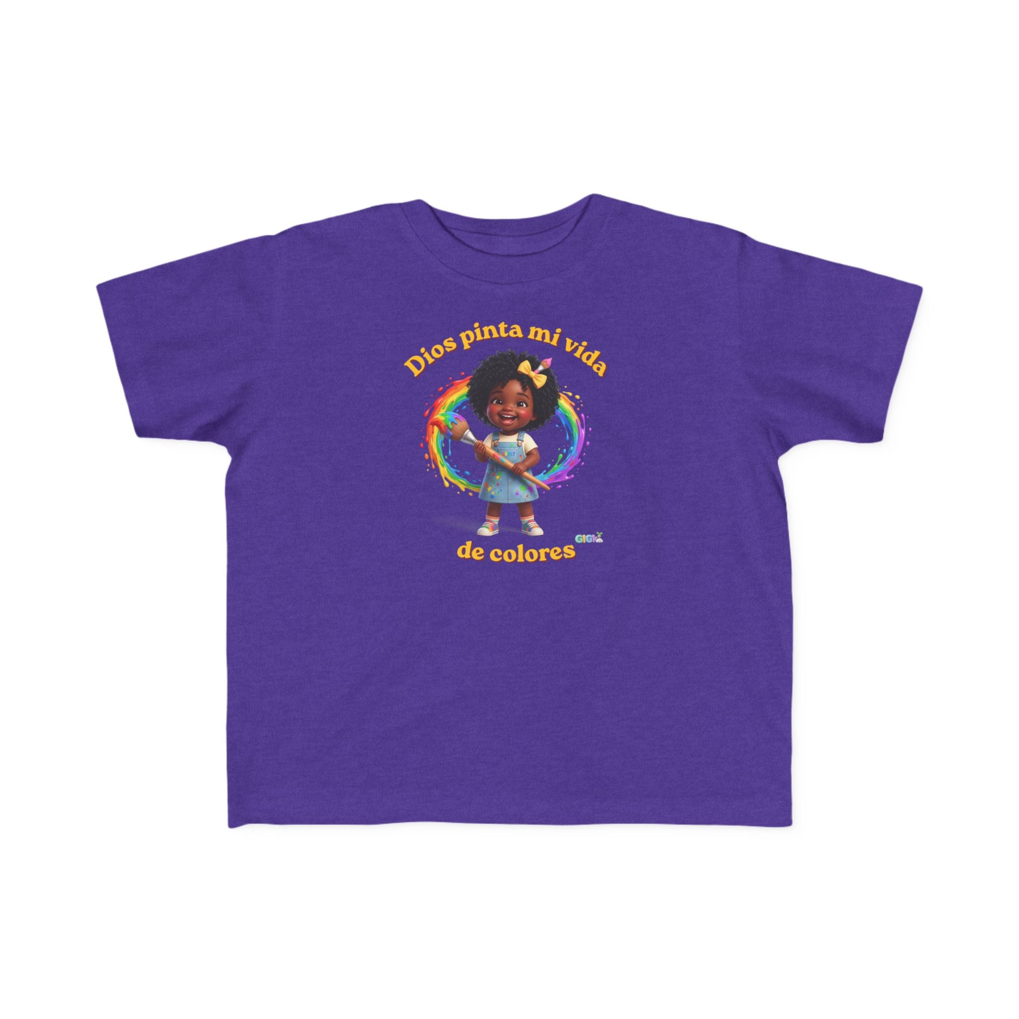 Growing God Kids Toddler Tee — "Dios pinta mi vida de colores" Faith-Based Graphic Shirt