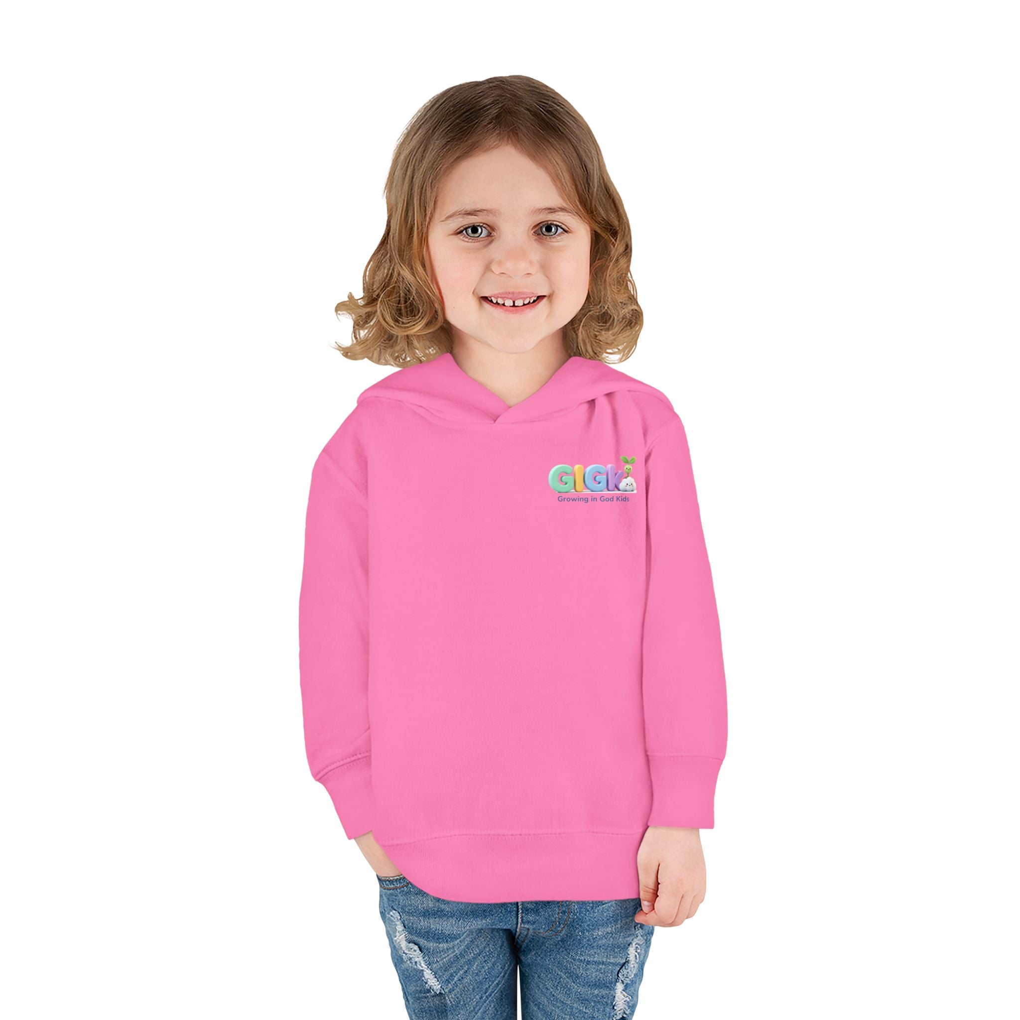 Toddler Hoodie — "¡Pequeña y Fuerte!" Superhero Girl Pullover