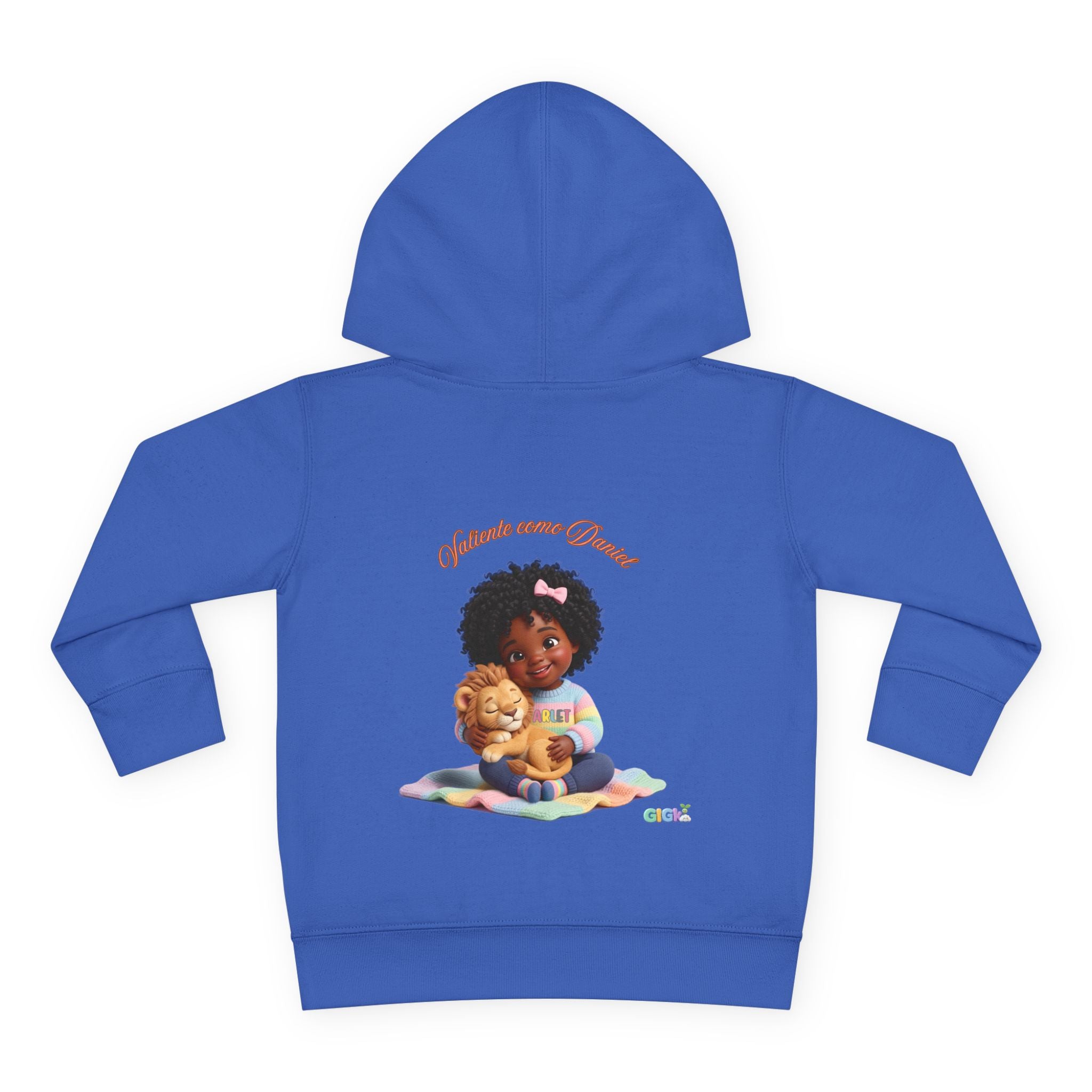 Toddler Hoodie "Welcome Little Princess" — Cute Black Baby Girl with Stuffed Lion Pullover