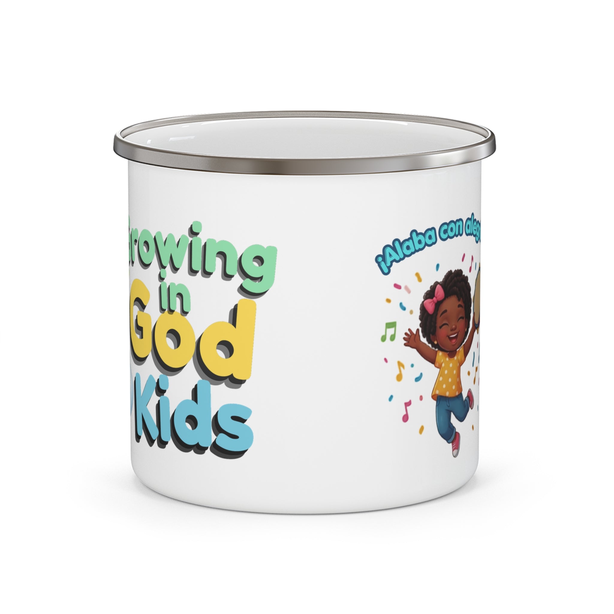 Enamel Mug — Growing in God Kids (Alaba con alegría!)