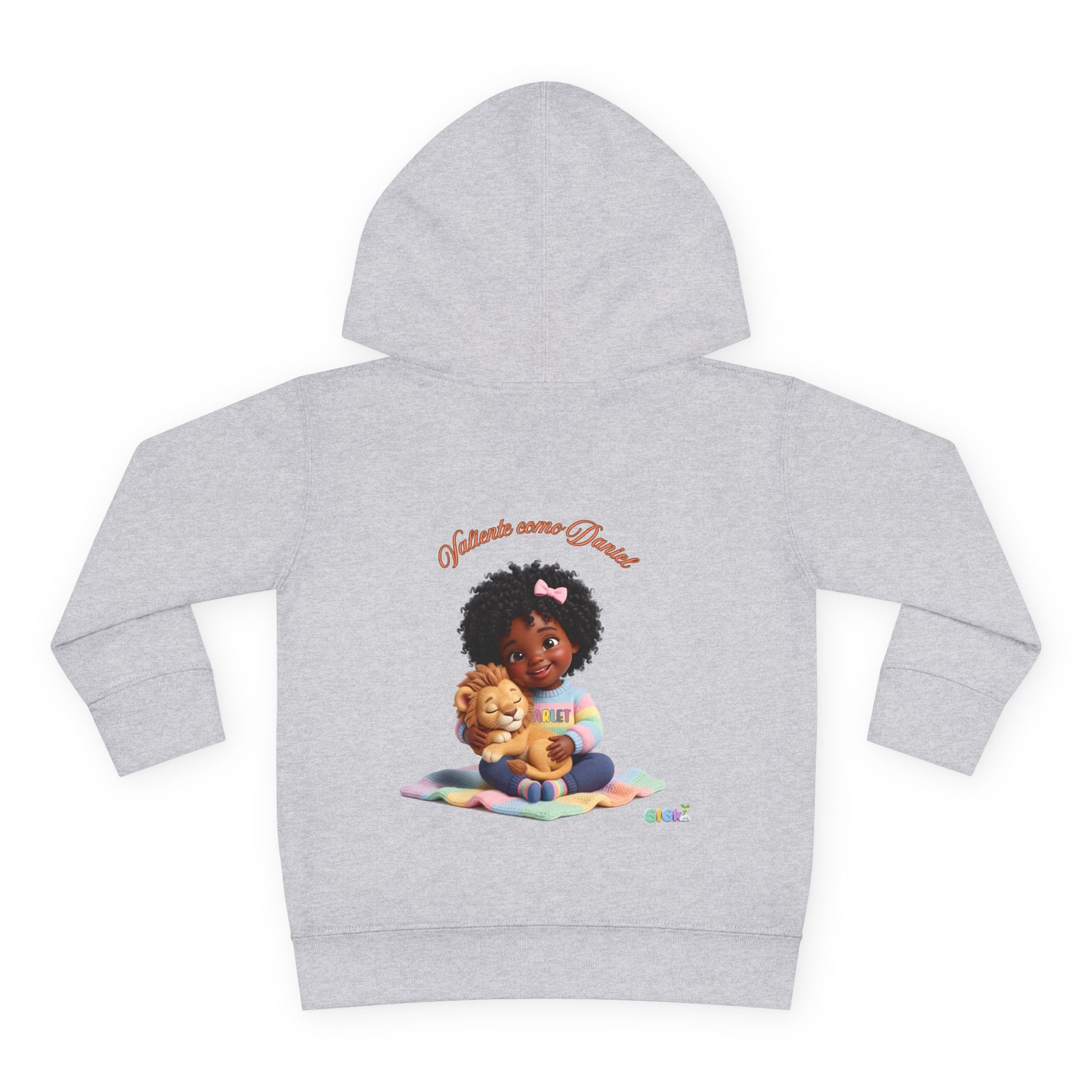 Toddler Hoodie "Welcome Little Princess" — Cute Black Baby Girl with Stuffed Lion Pullover