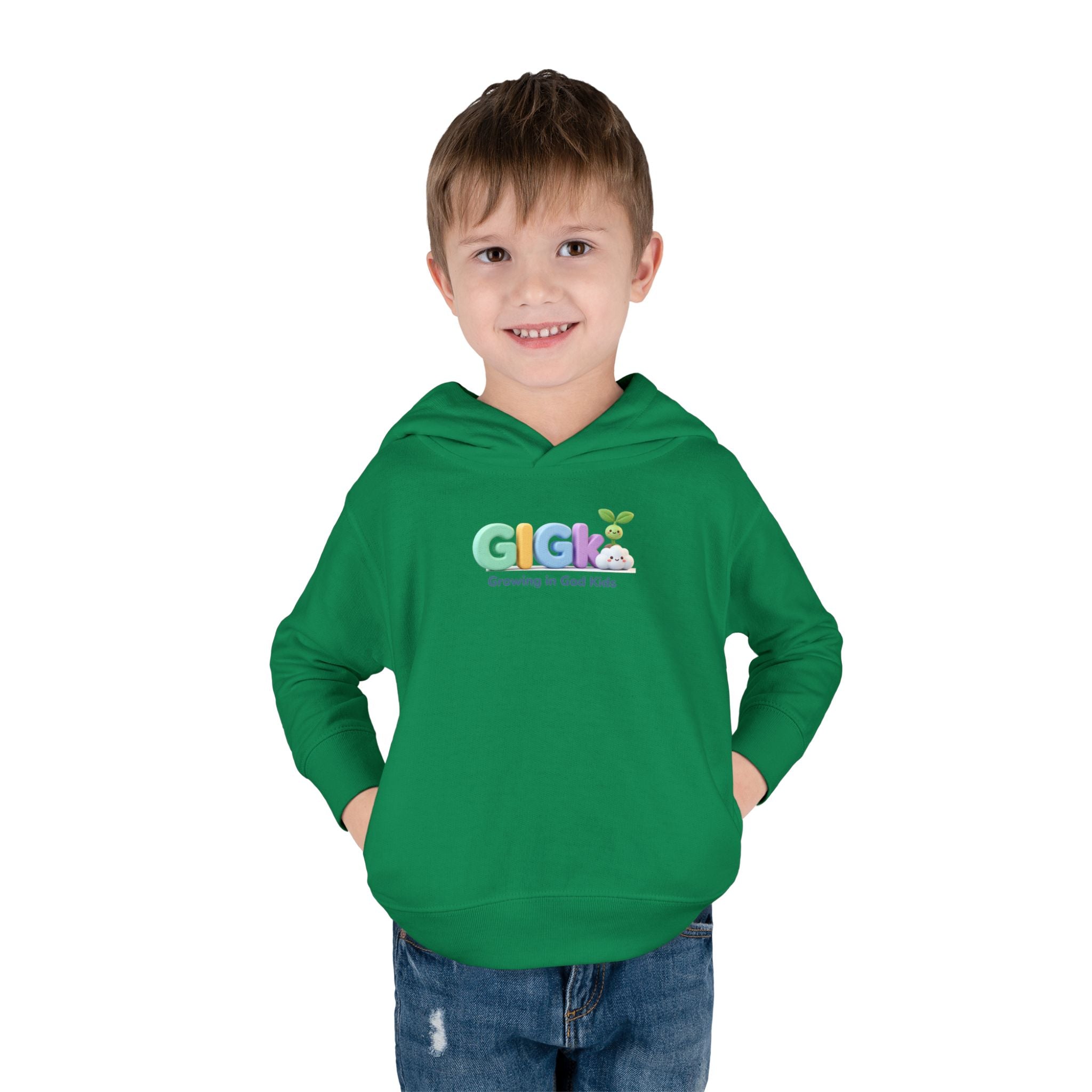 Toddler Hoodie — "Creciendo en Dios" Religious Pullover for Kids (Galatians 6:9)