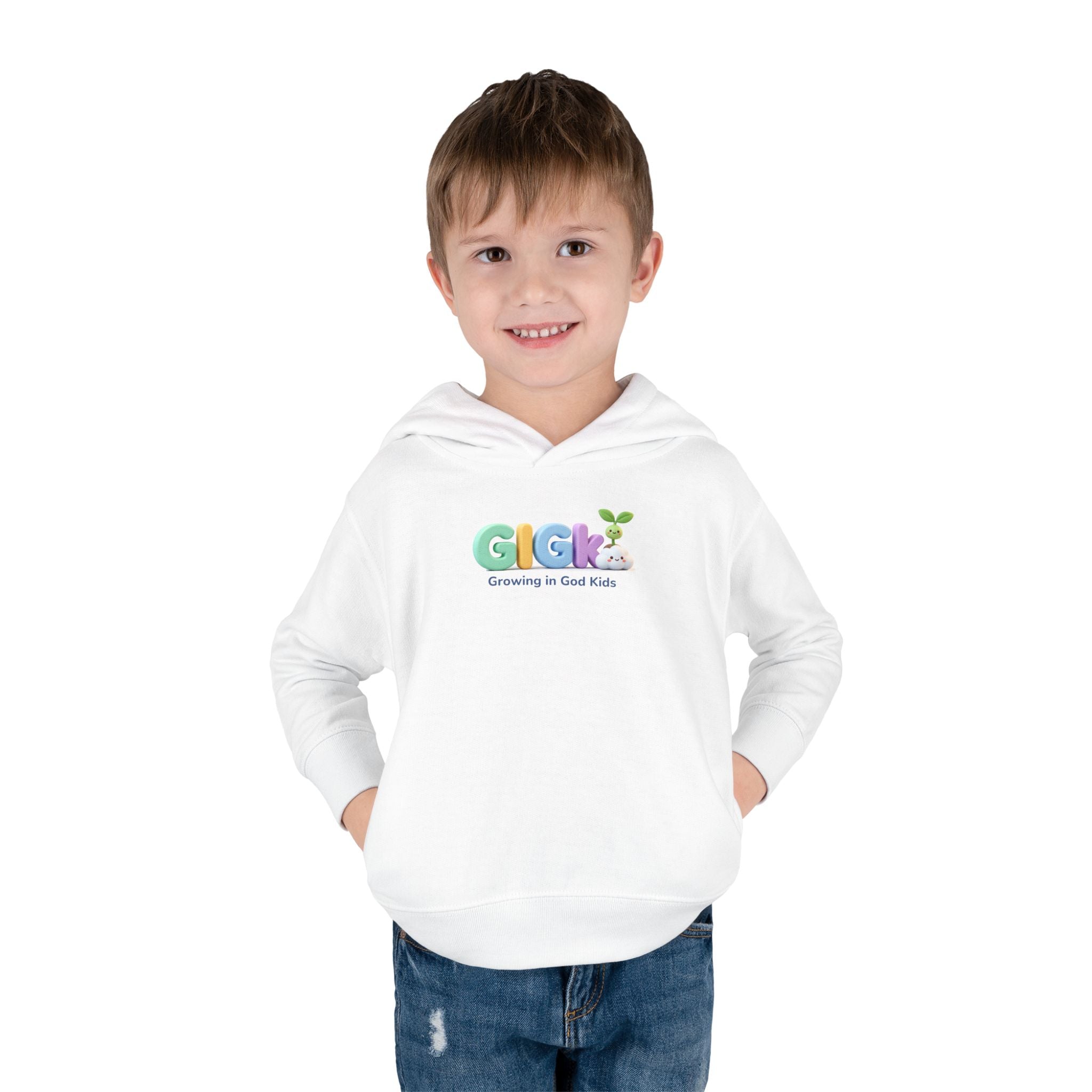 Toddler Hoodie — "Creciendo en Dios" Religious Pullover for Kids (Galatians 6:9)