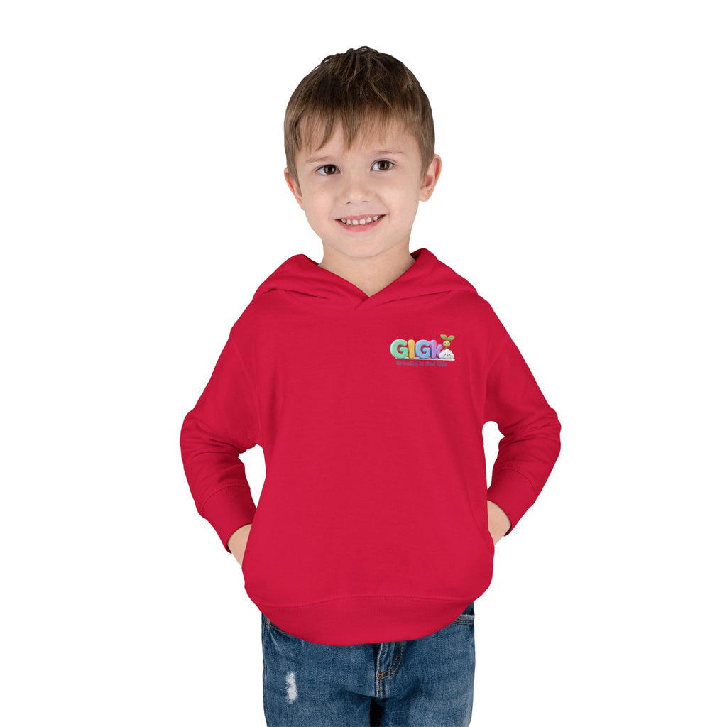 Toddler Hoodie — "¡Pequeña y Fuerte!" Superhero Girl Pullover
