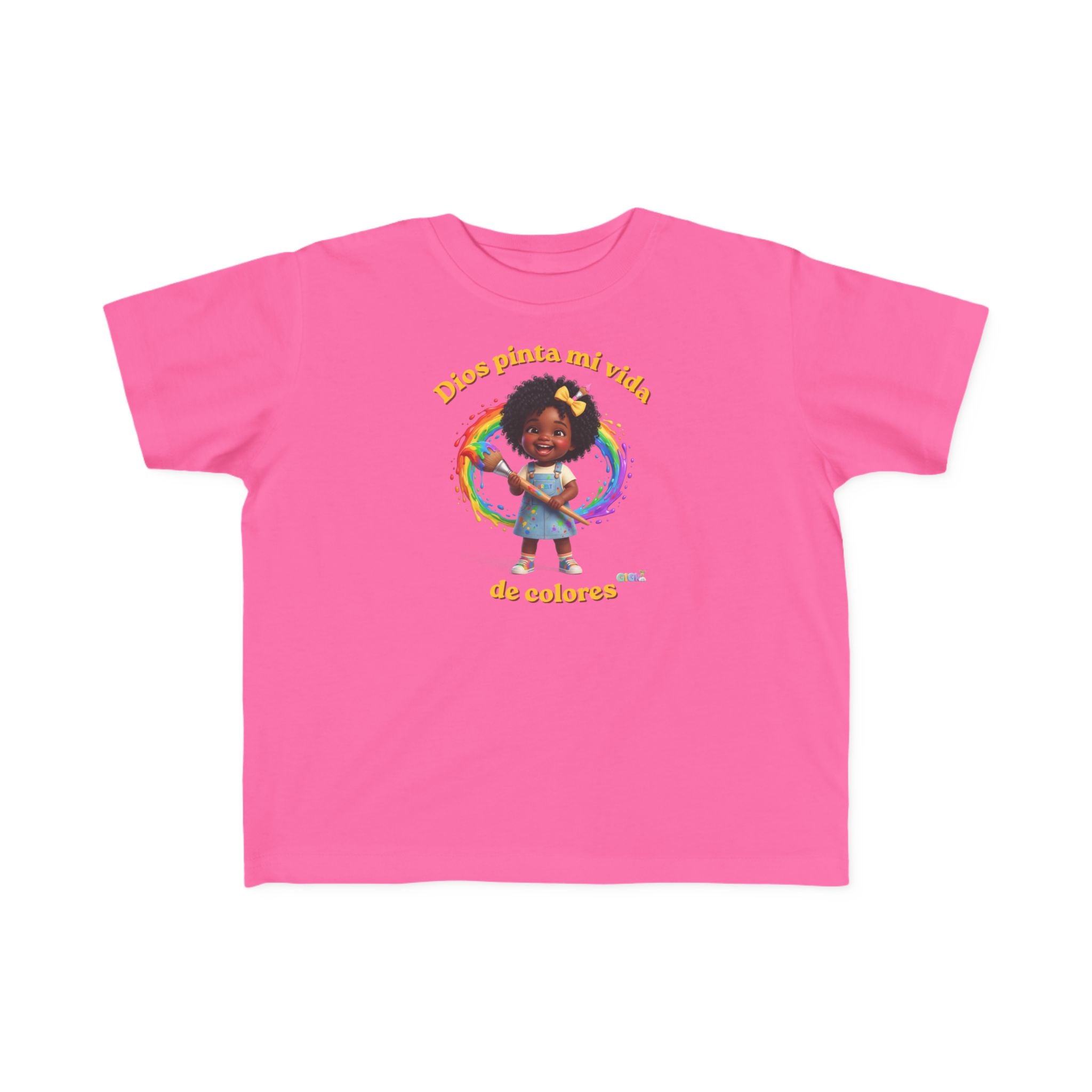 Growing God Kids Toddler Tee — "Dios pinta mi vida de colores" Faith-Based Graphic Shirt