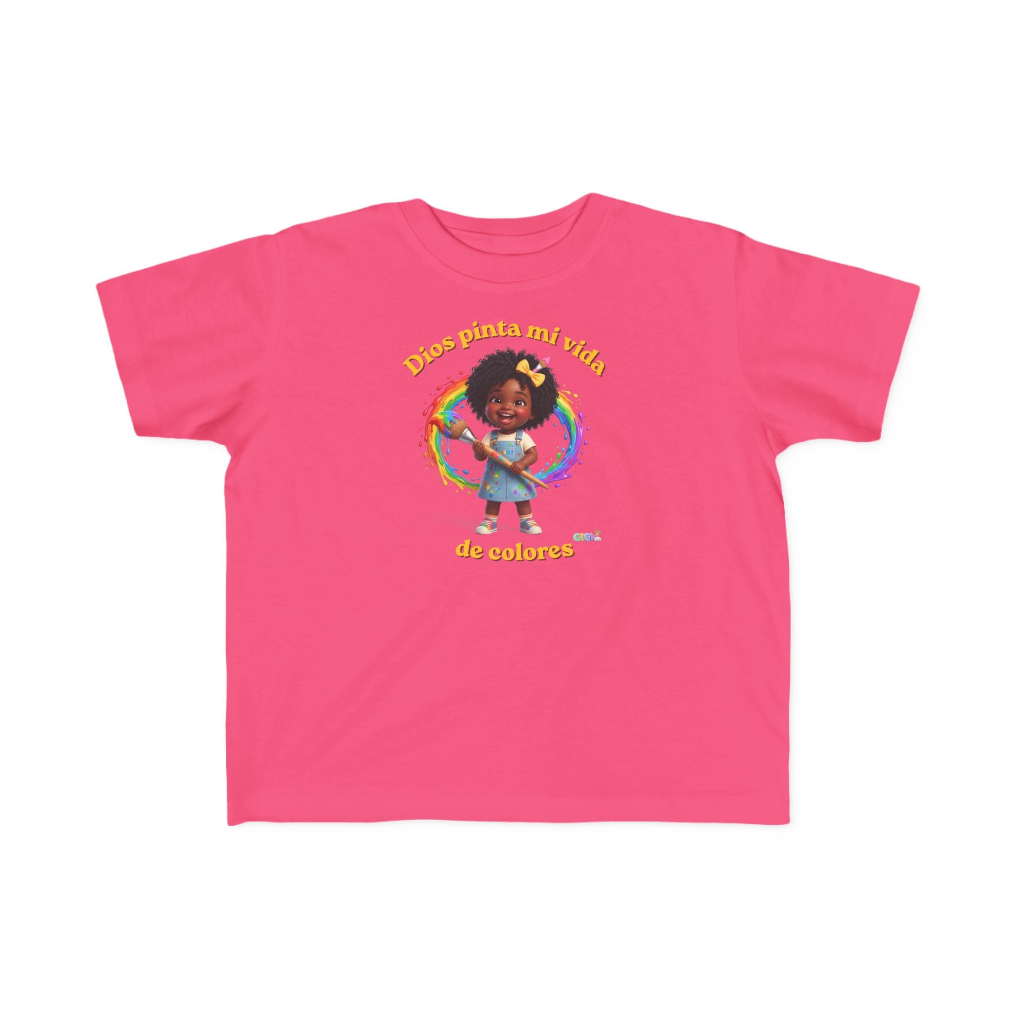 Growing God Kids Toddler Tee — "Dios pinta mi vida de colores" Faith-Based Graphic Shirt