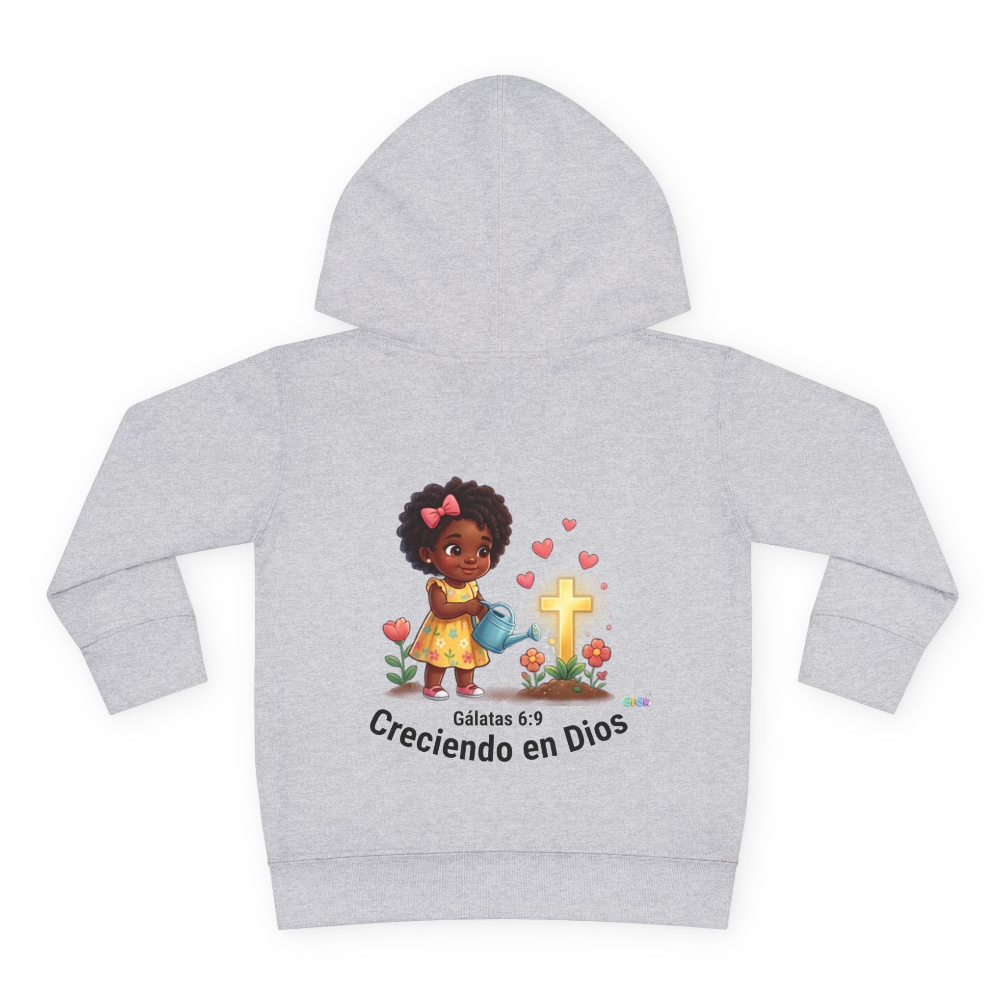 Toddler Hoodie — "Creciendo en Dios" Religious Pullover for Kids (Galatians 6:9)