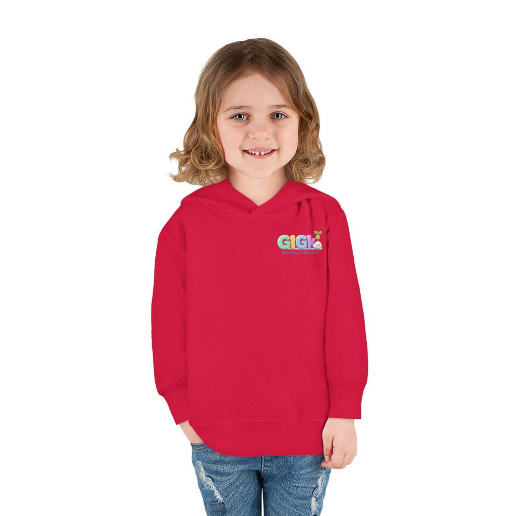 Toddler Hoodie — "¡Pequeña y Fuerte!" Superhero Girl Pullover
