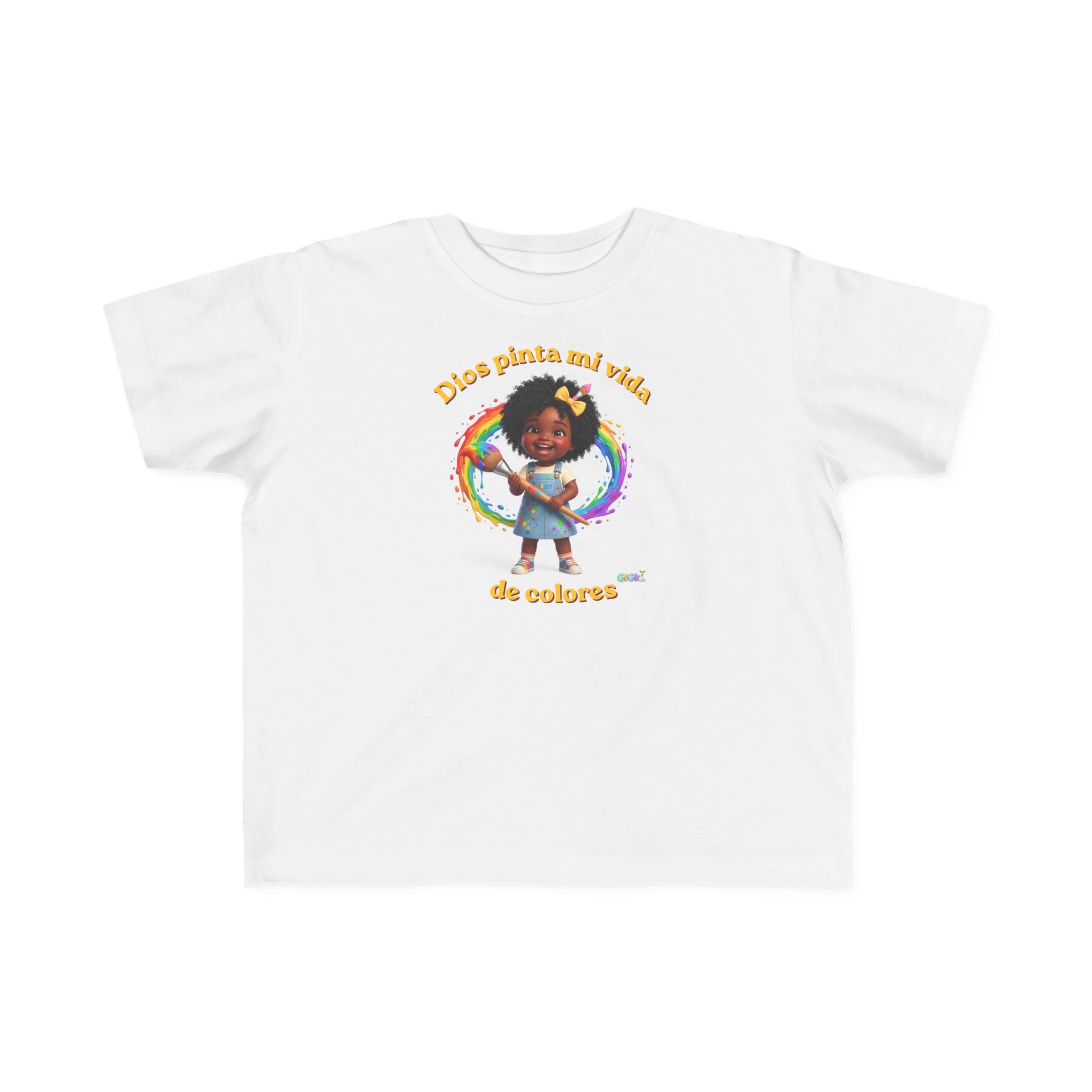 Growing God Kids Toddler Tee — "Dios pinta mi vida de colores" Faith-Based Graphic Shirt