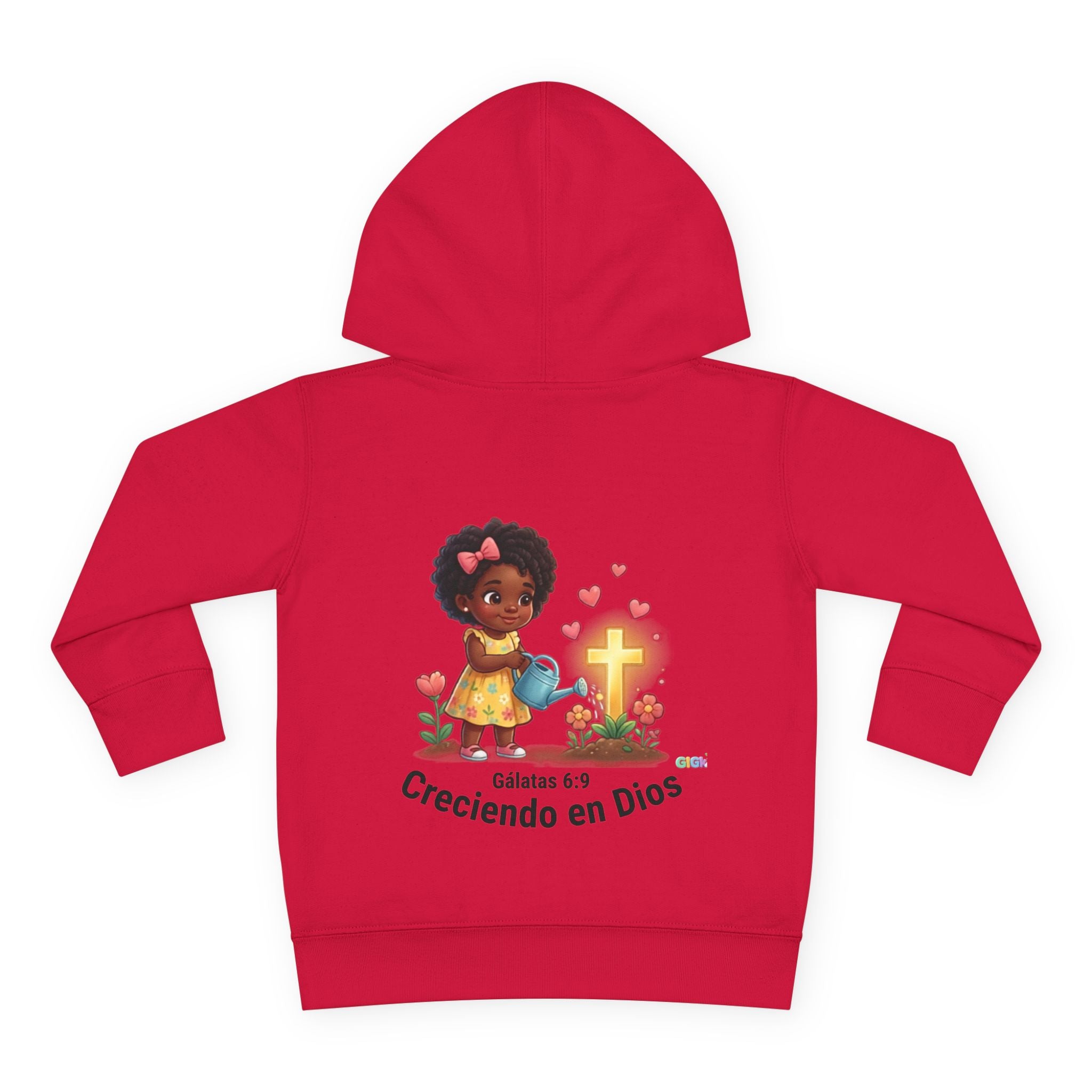Toddler Hoodie — "Creciendo en Dios" Religious Pullover for Kids (Galatians 6:9)