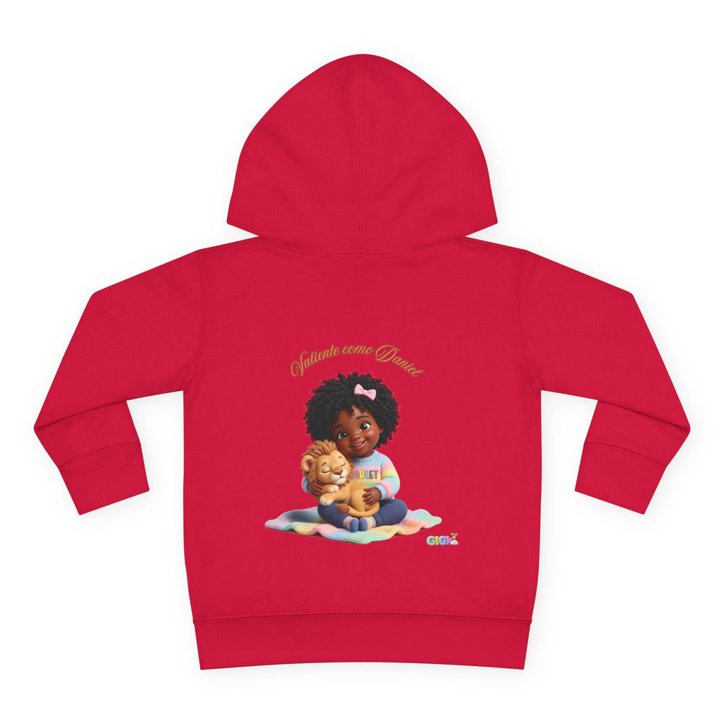 Toddler Hoodie "Welcome Little Princess" — Cute Black Baby Girl with Stuffed Lion Pullover