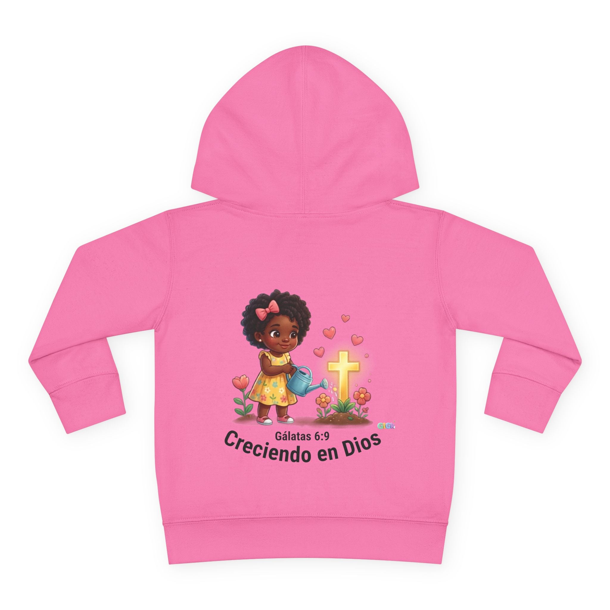 Toddler Hoodie — "Creciendo en Dios" Religious Pullover for Kids (Galatians 6:9)