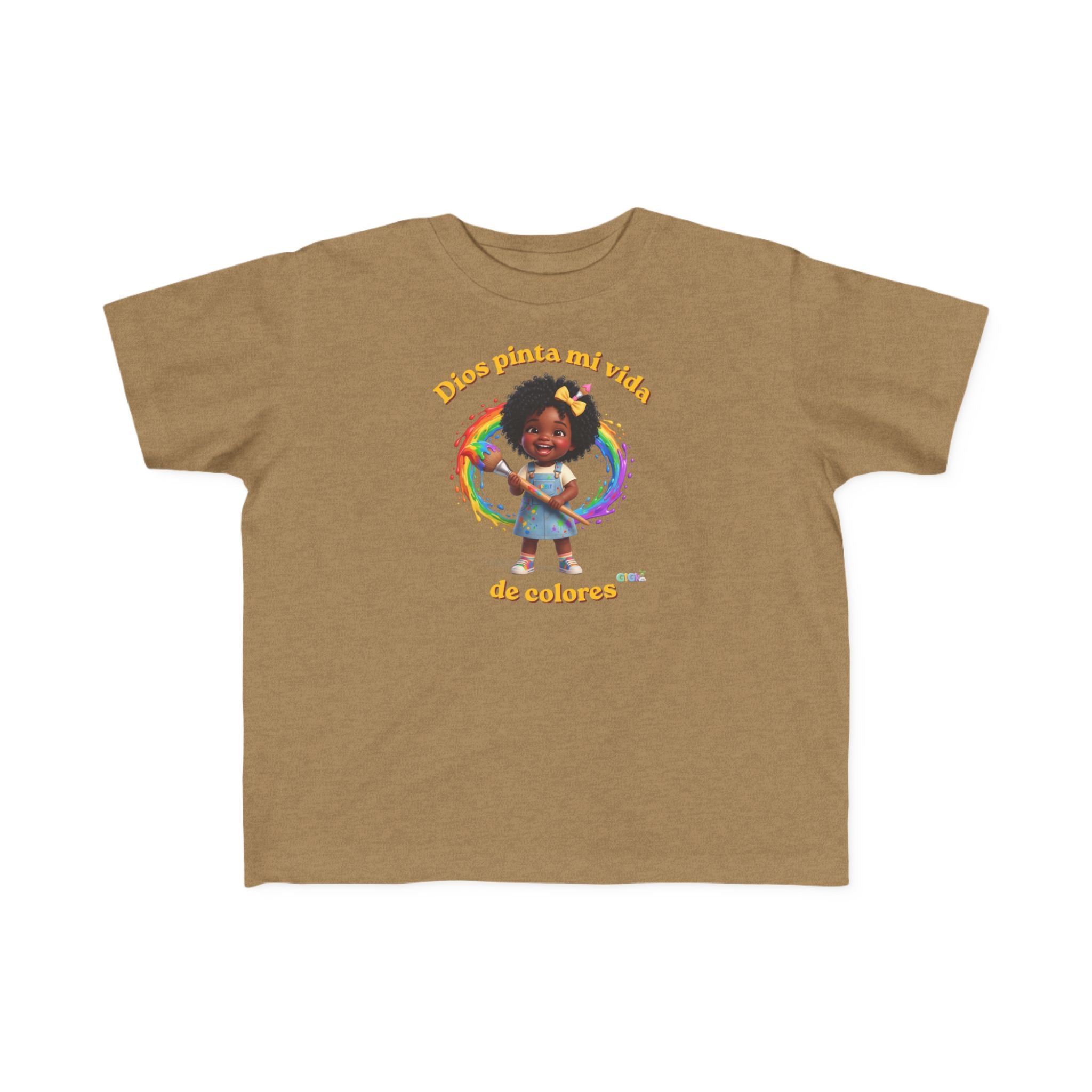 Growing God Kids Toddler Tee — "Dios pinta mi vida de colores" Faith-Based Graphic Shirt
