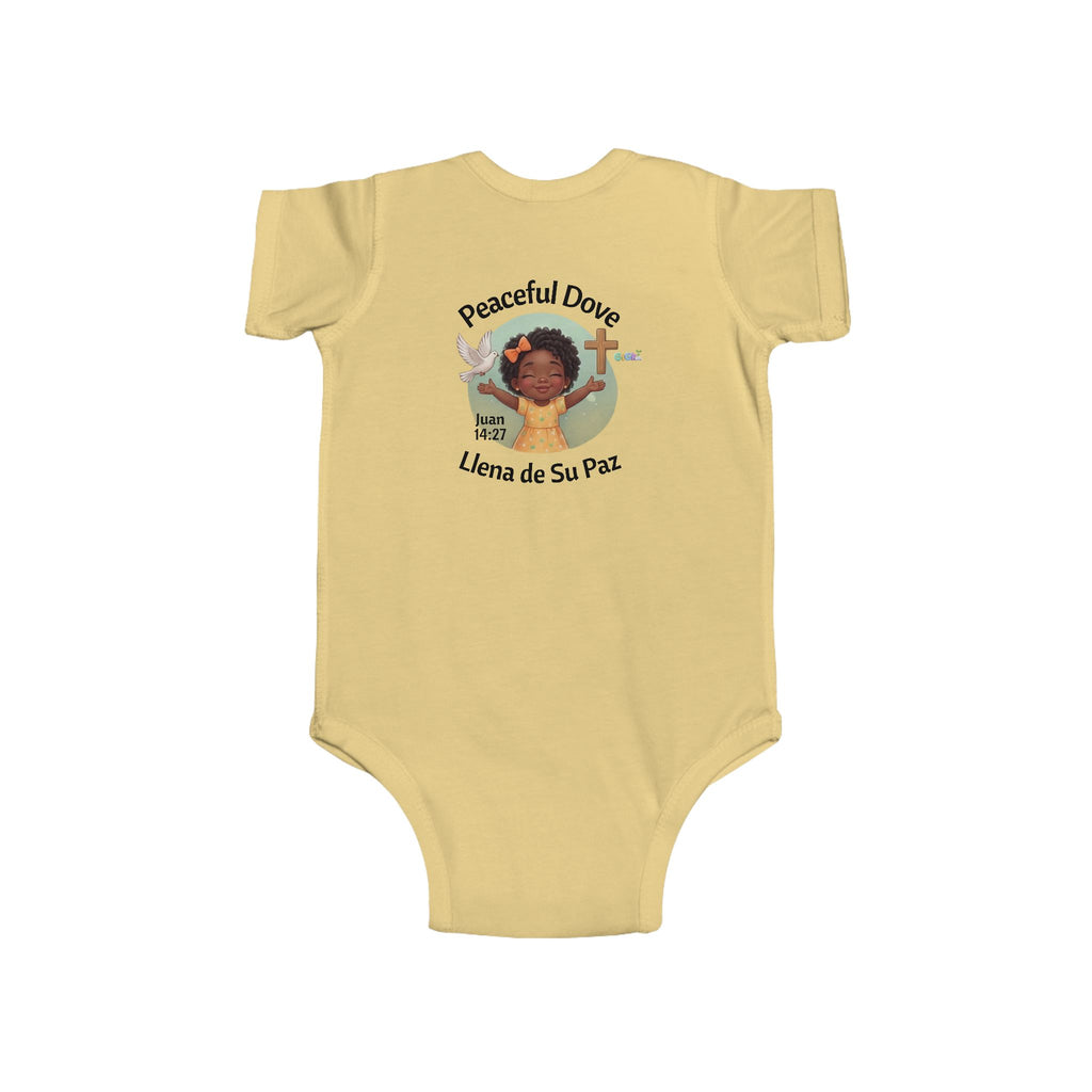 Infant Bodysuit — “Peaceful Dove / Llena de Su Paz” Baby Onesie (Bilingual)