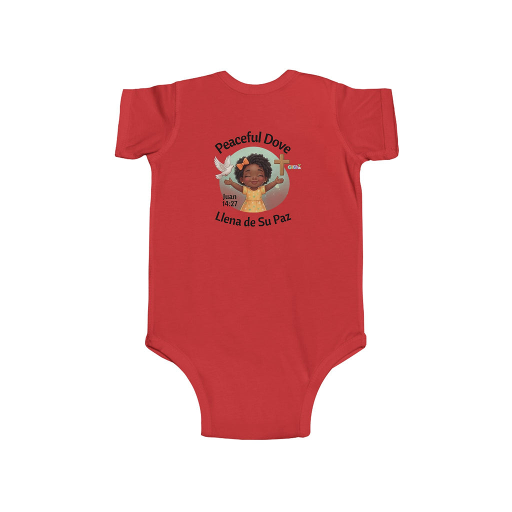 Infant Bodysuit — “Peaceful Dove / Llena de Su Paz” Baby Onesie (Bilingual)