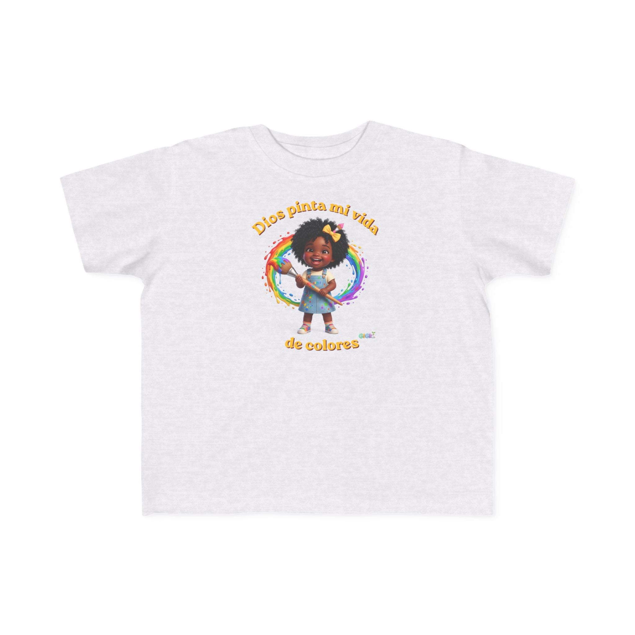 Growing God Kids Toddler Tee — "Dios pinta mi vida de colores" Faith-Based Graphic Shirt