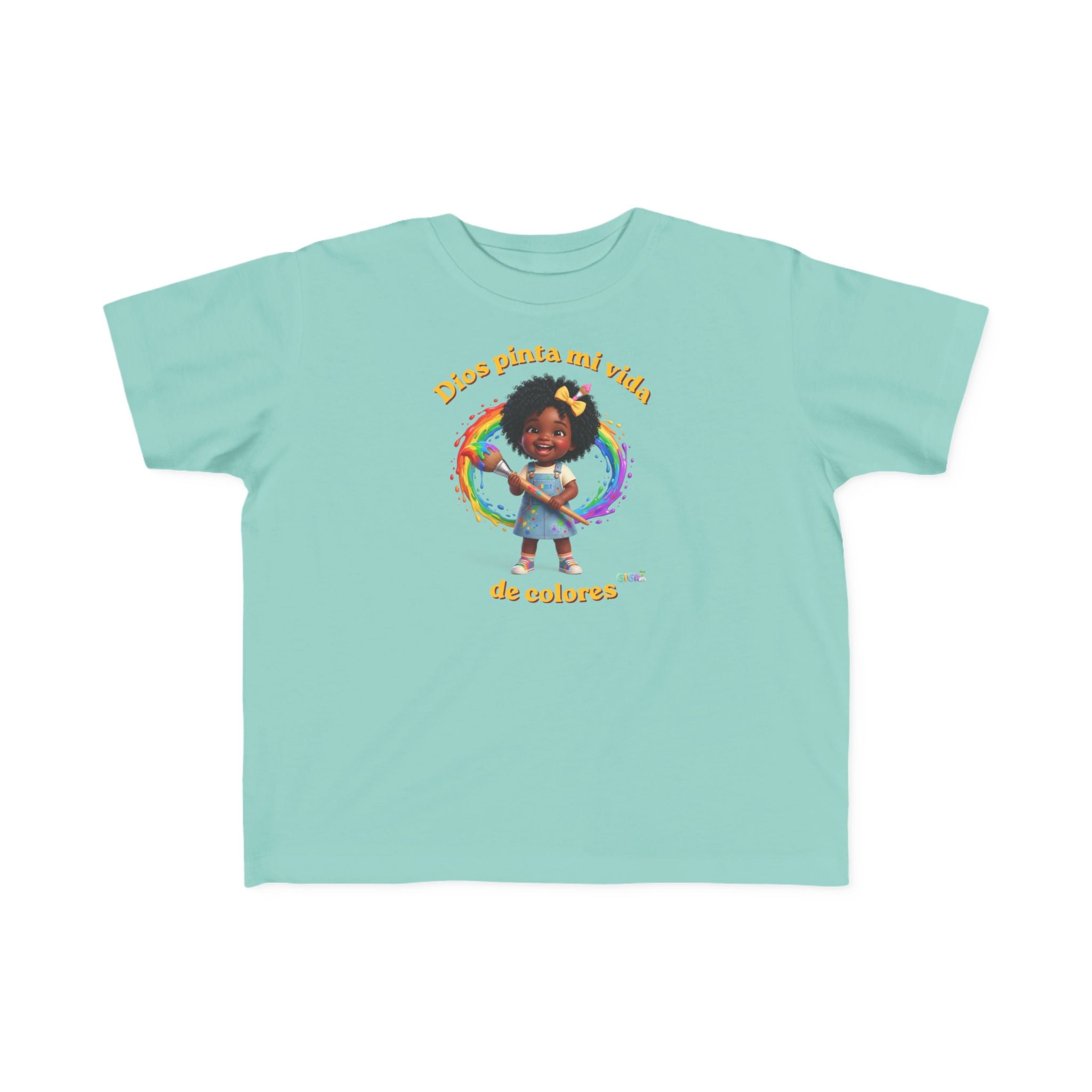 Growing God Kids Toddler Tee — "Dios pinta mi vida de colores" Faith-Based Graphic Shirt