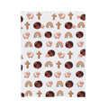 Plush Baby Blanket — Faith & Rainbow Nursery Design (Lamb, Cross, Cute Black Baby Faces)