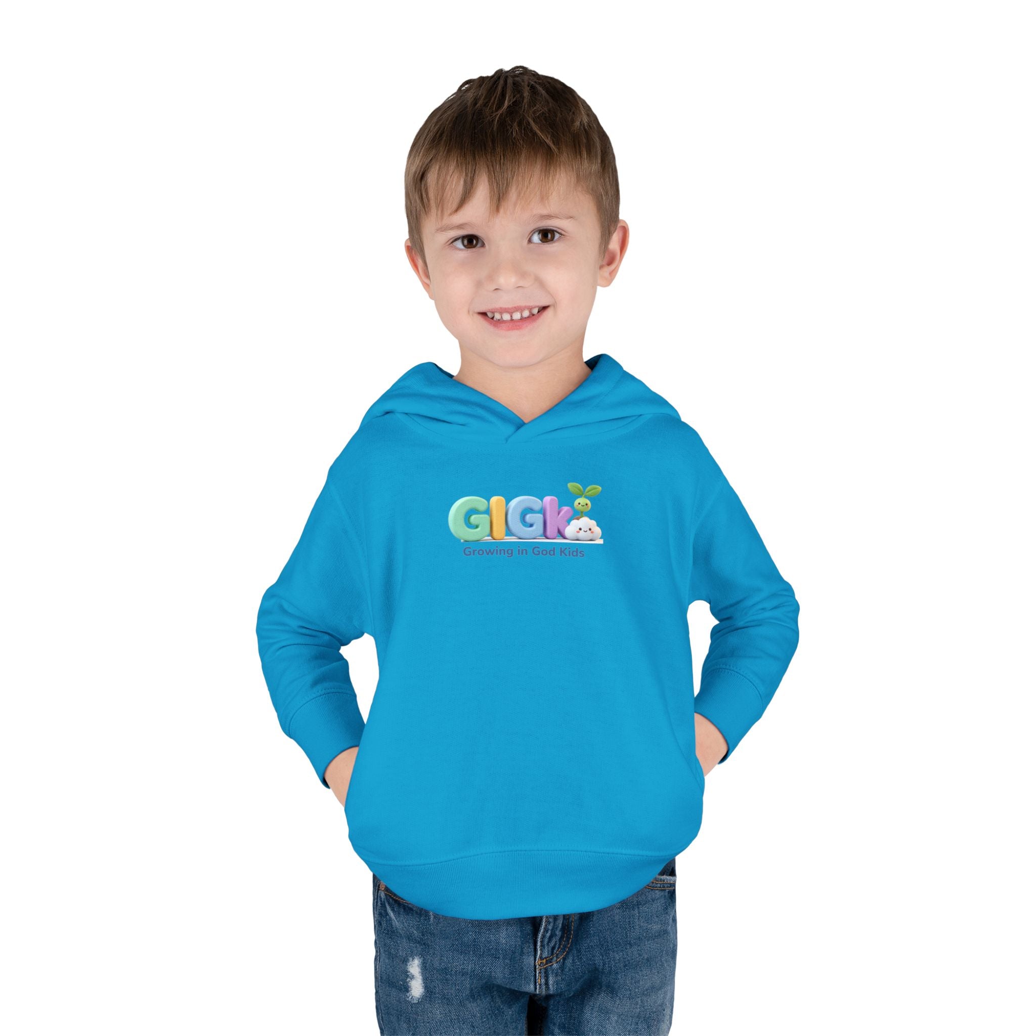 Toddler Hoodie — "Creciendo en Dios" Religious Pullover for Kids (Galatians 6:9)