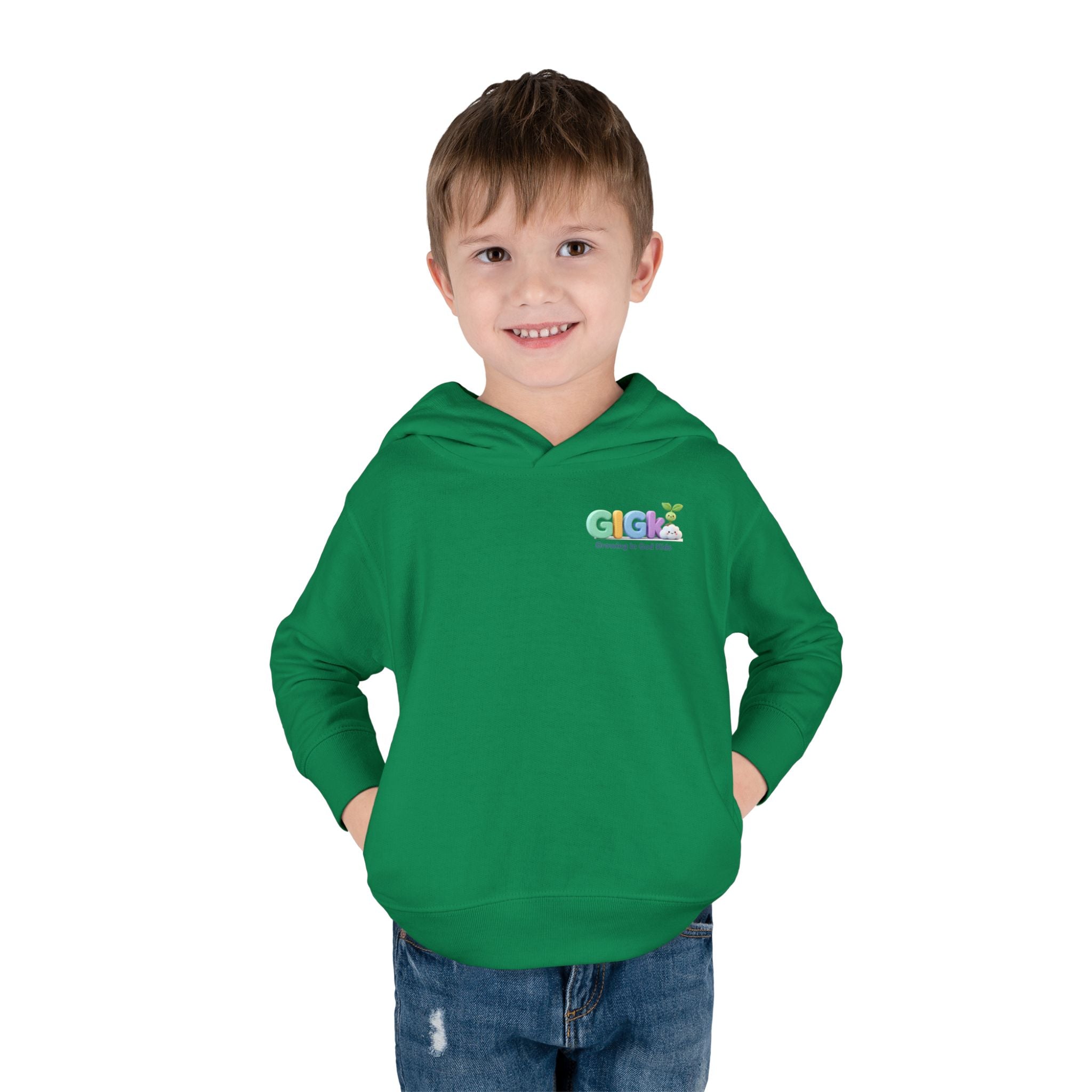 Toddler Hoodie — "¡Pequeña y Fuerte!" Superhero Girl Pullover