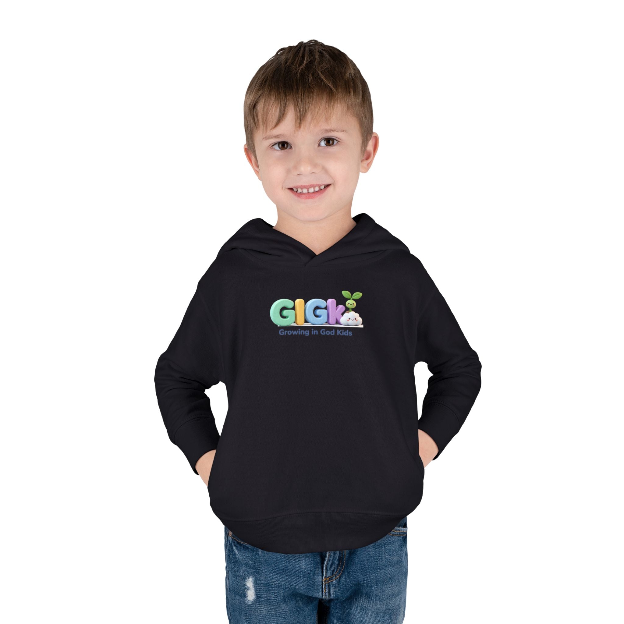 Toddler Hoodie — "Creciendo en Dios" Religious Pullover for Kids (Galatians 6:9)