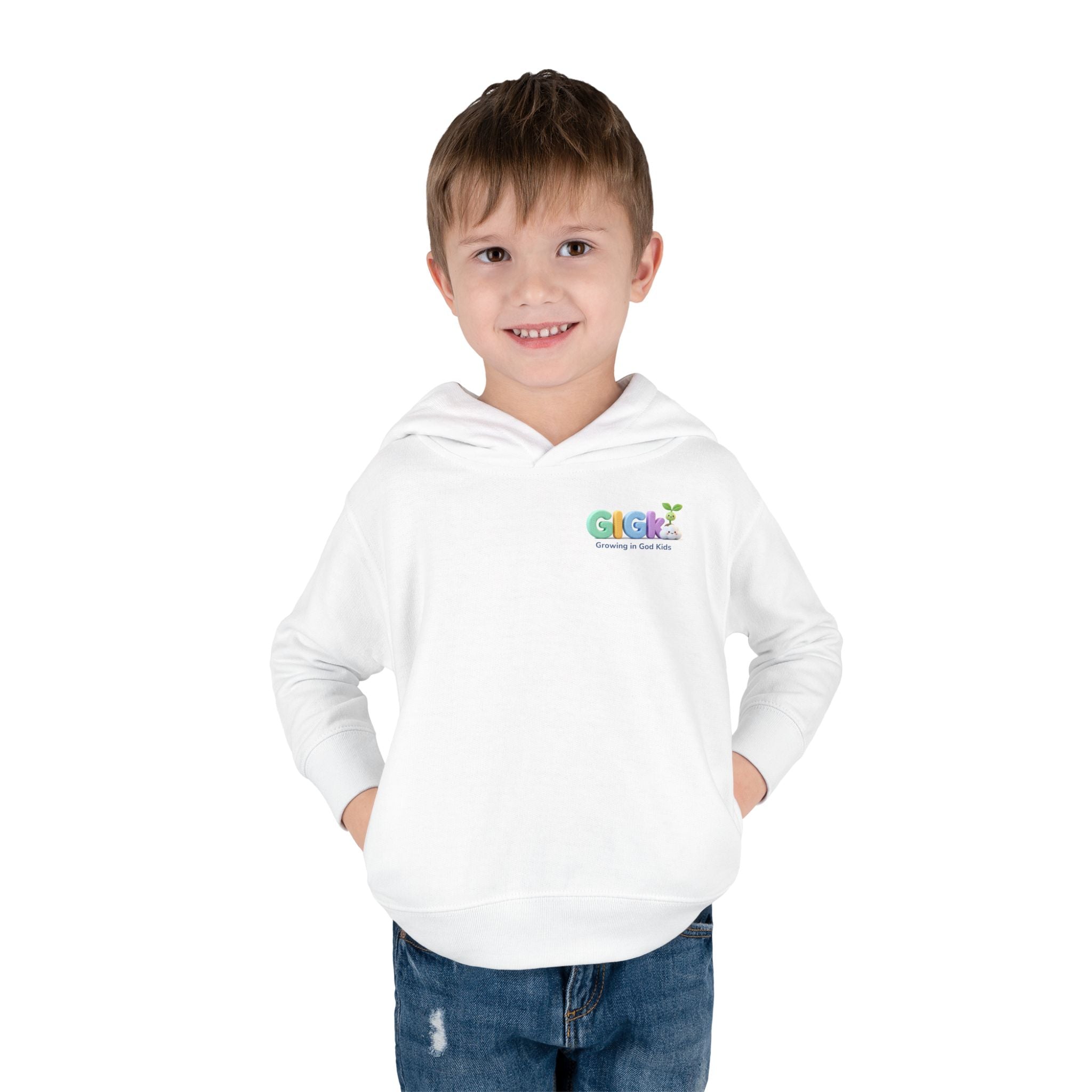 Toddler Hoodie — "¡Pequeña y Fuerte!" Superhero Girl Pullover