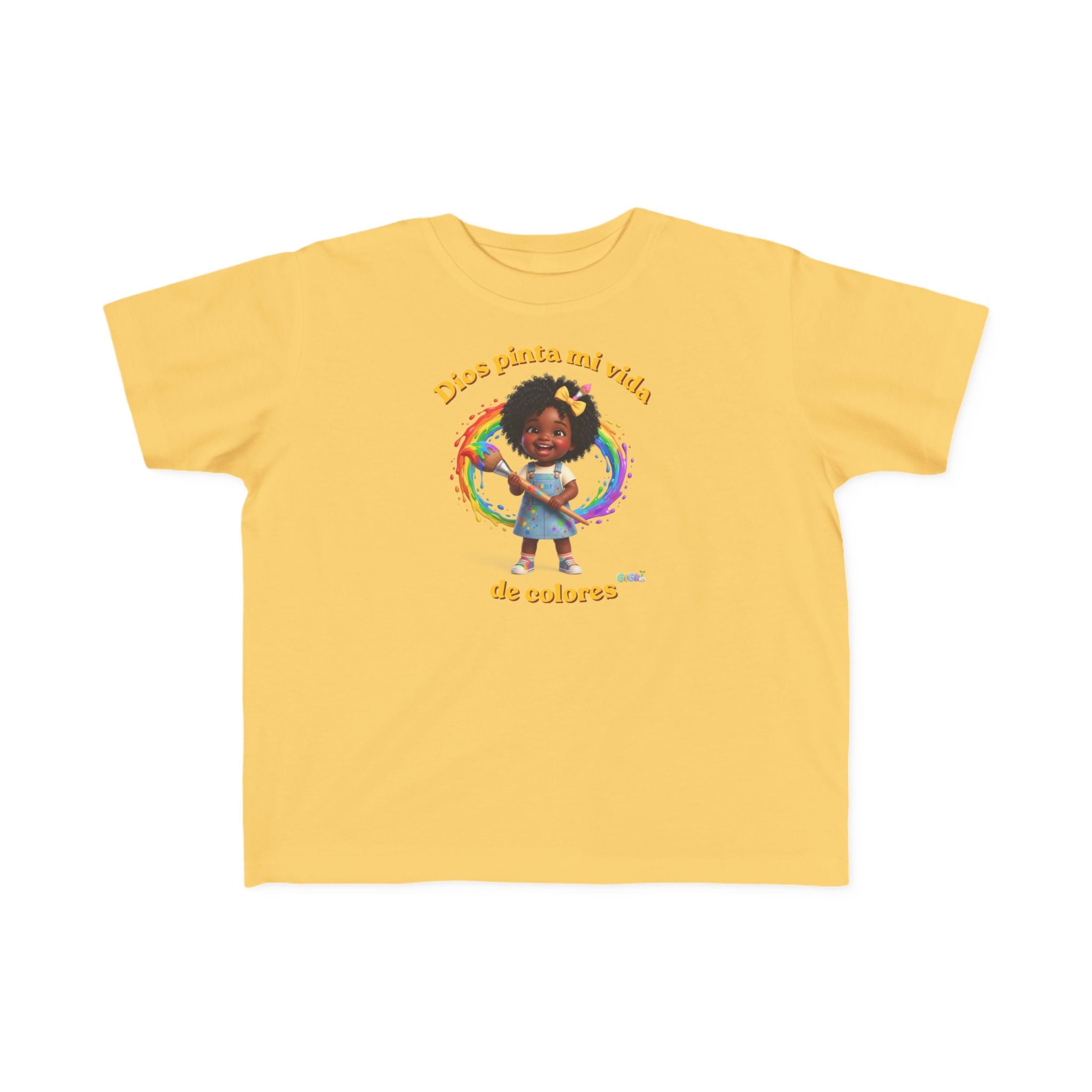Growing God Kids Toddler Tee — "Dios pinta mi vida de colores" Faith-Based Graphic Shirt