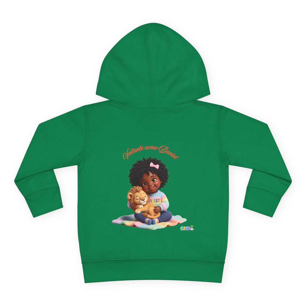 Toddler Hoodie "Welcome Little Princess" — Cute Black Baby Girl with Stuffed Lion Pullover