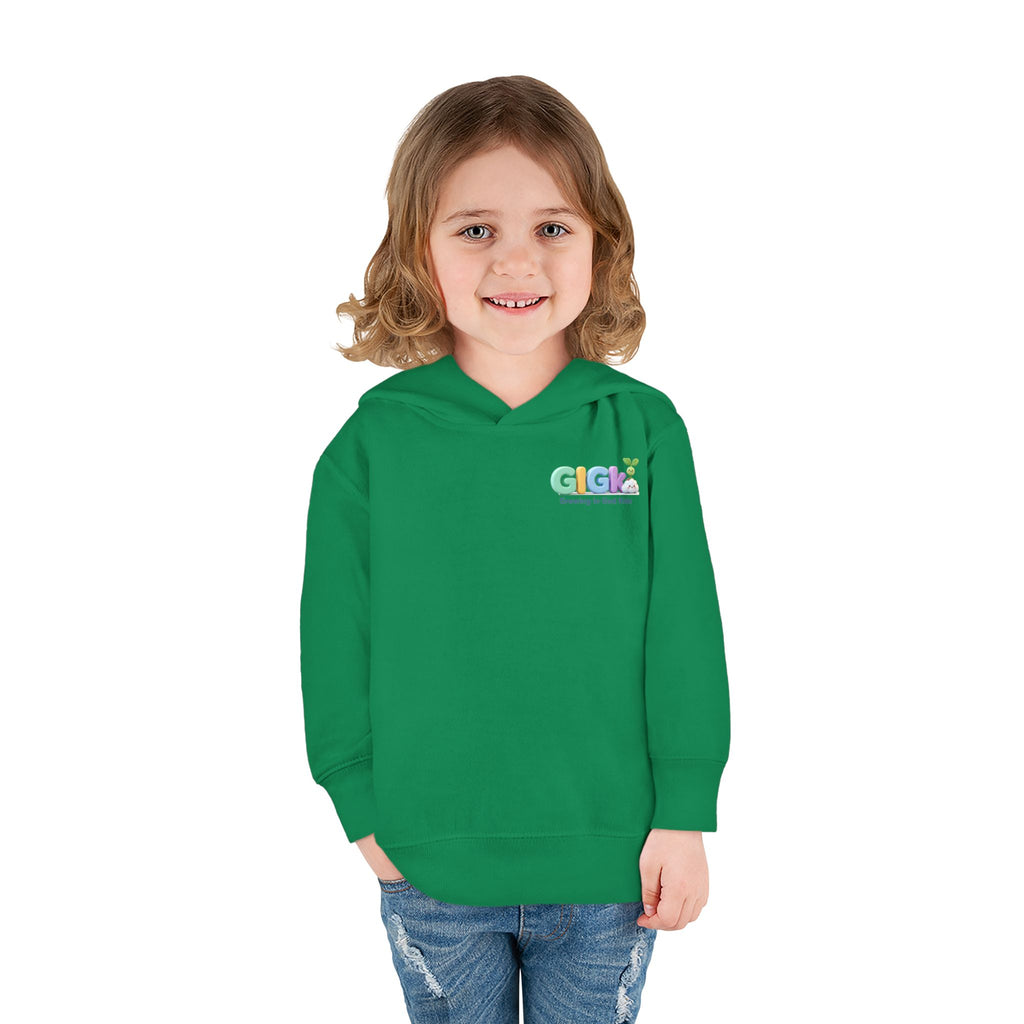 Toddler Hoodie — "¡Pequeña y Fuerte!" Superhero Girl Pullover