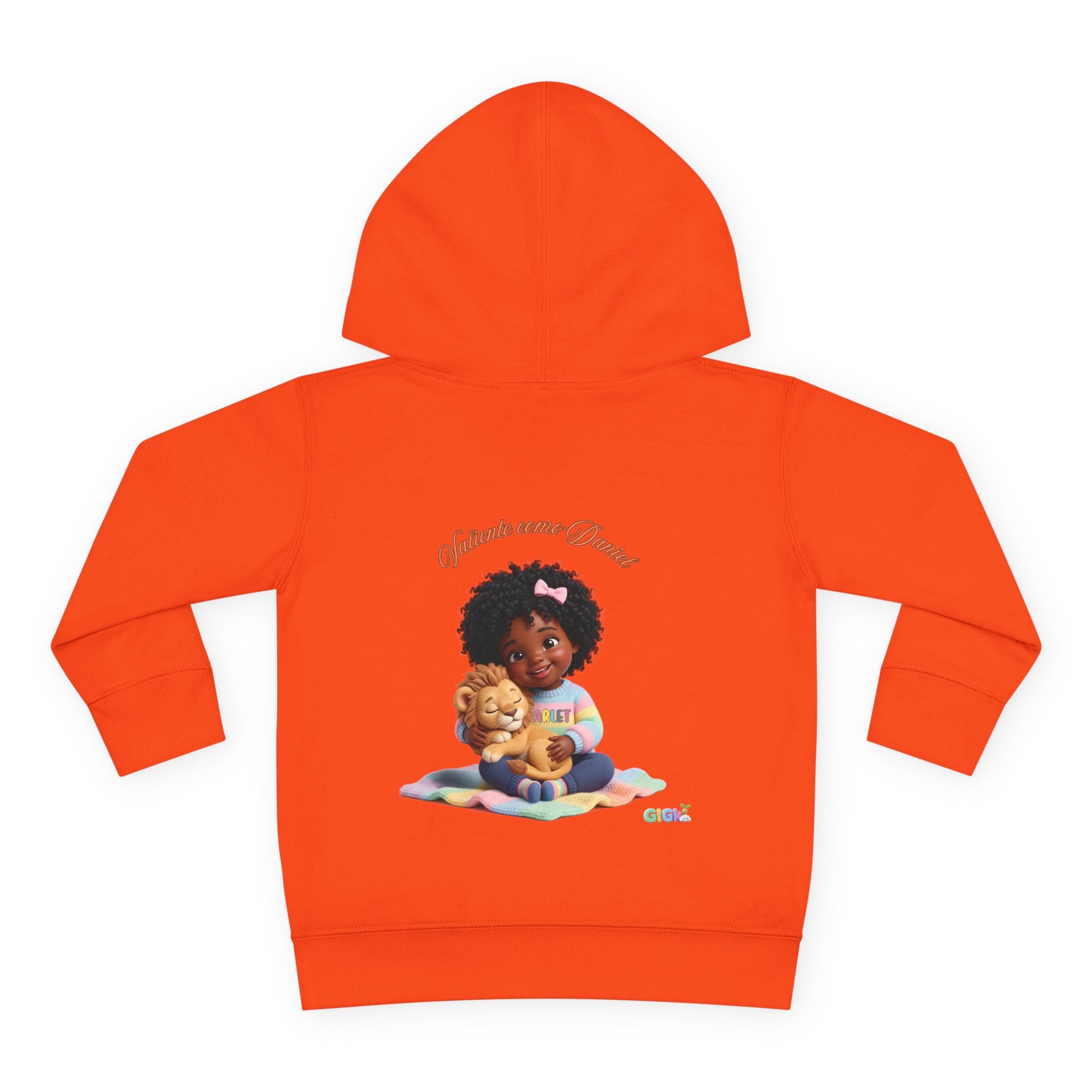 Toddler Hoodie "Welcome Little Princess" — Cute Black Baby Girl with Stuffed Lion Pullover