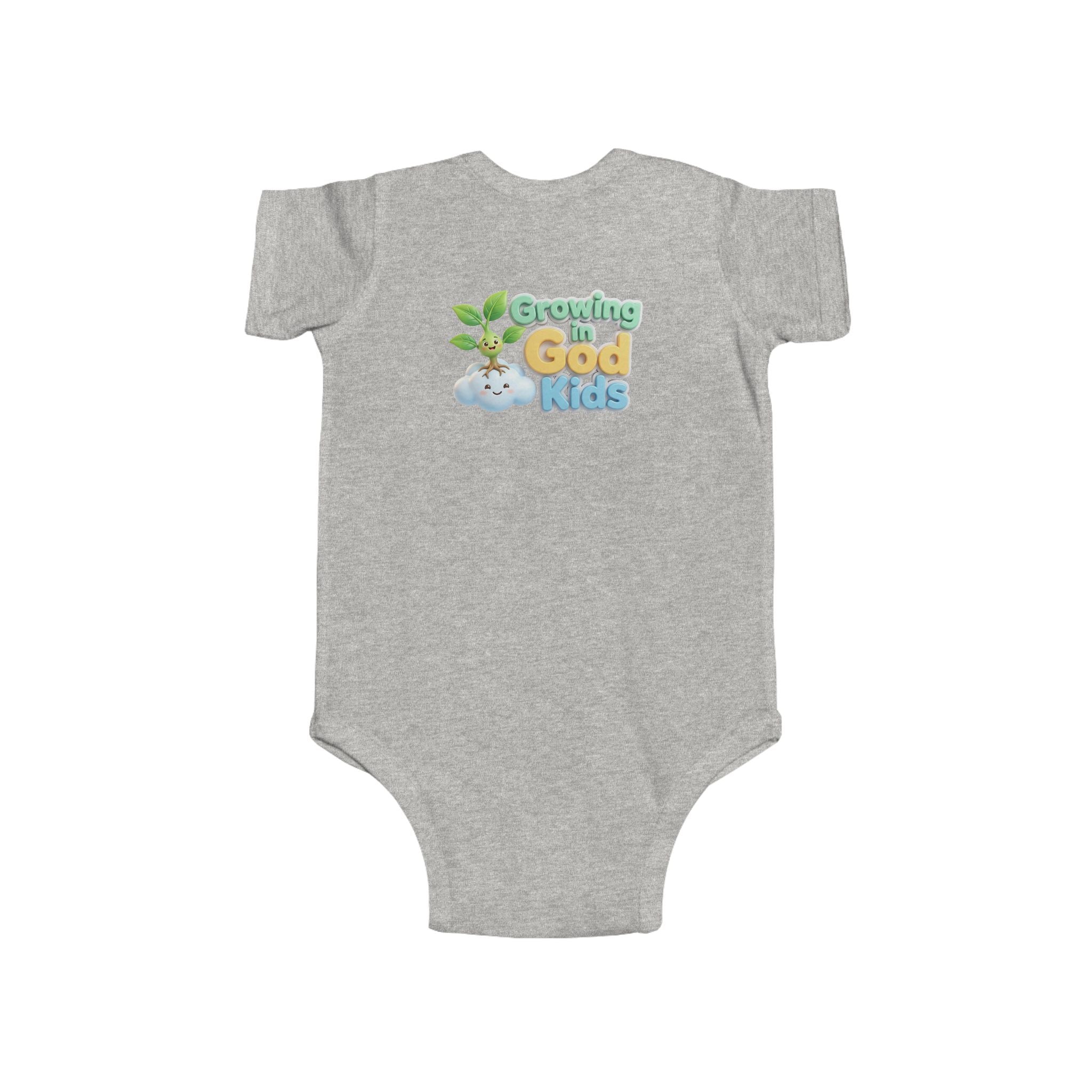 Baby Bodysuit – "Growing Like a God Kid" Cute Moon & Stars Nursery Onesie