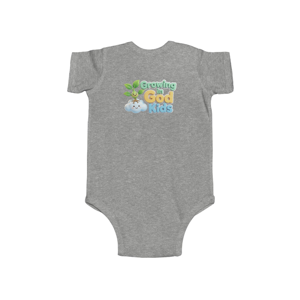 Baby Bodysuit – "Growing Like a God Kid" Cute Moon & Stars Nursery Onesie