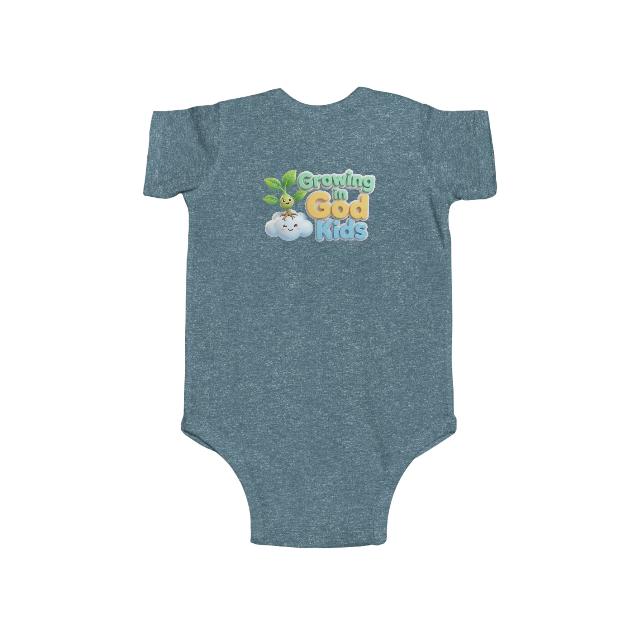 Baby Bodysuit – "Growing Like a God Kid" Cute Moon & Stars Nursery Onesie