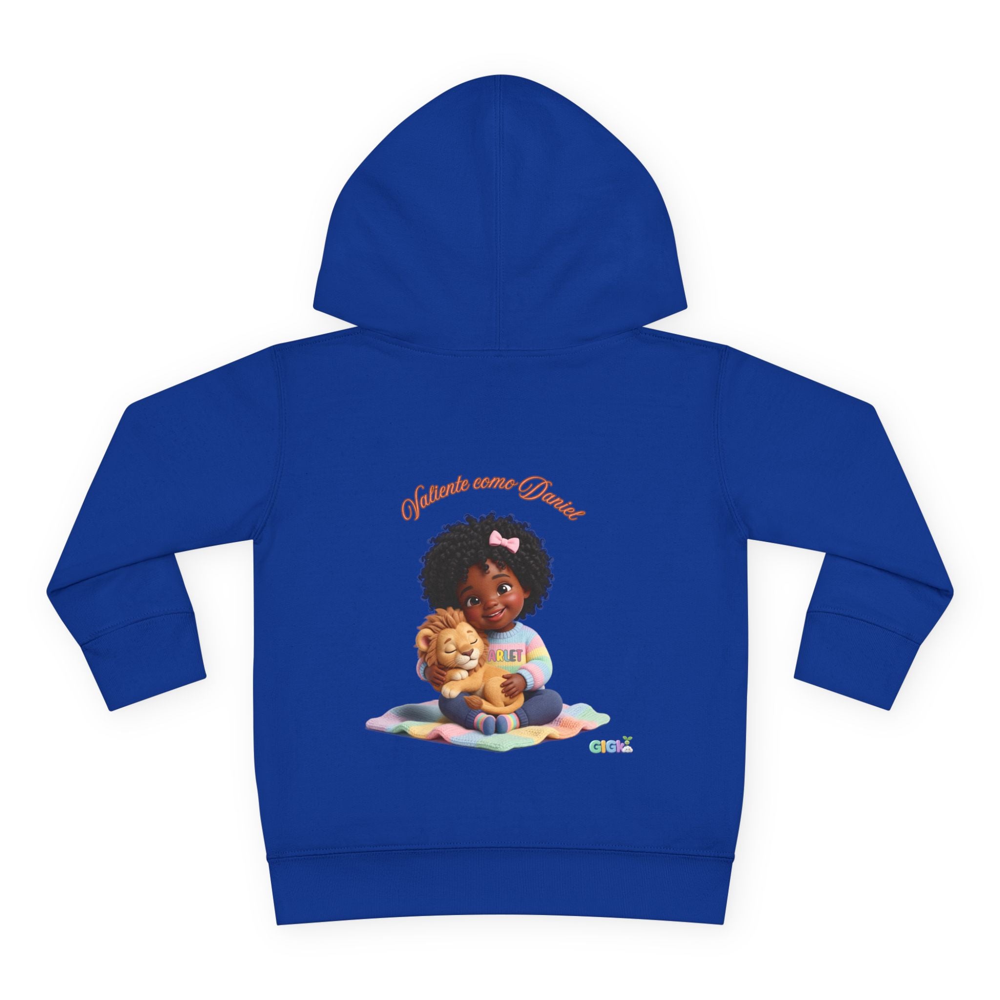 Toddler Hoodie "Welcome Little Princess" — Cute Black Baby Girl with Stuffed Lion Pullover