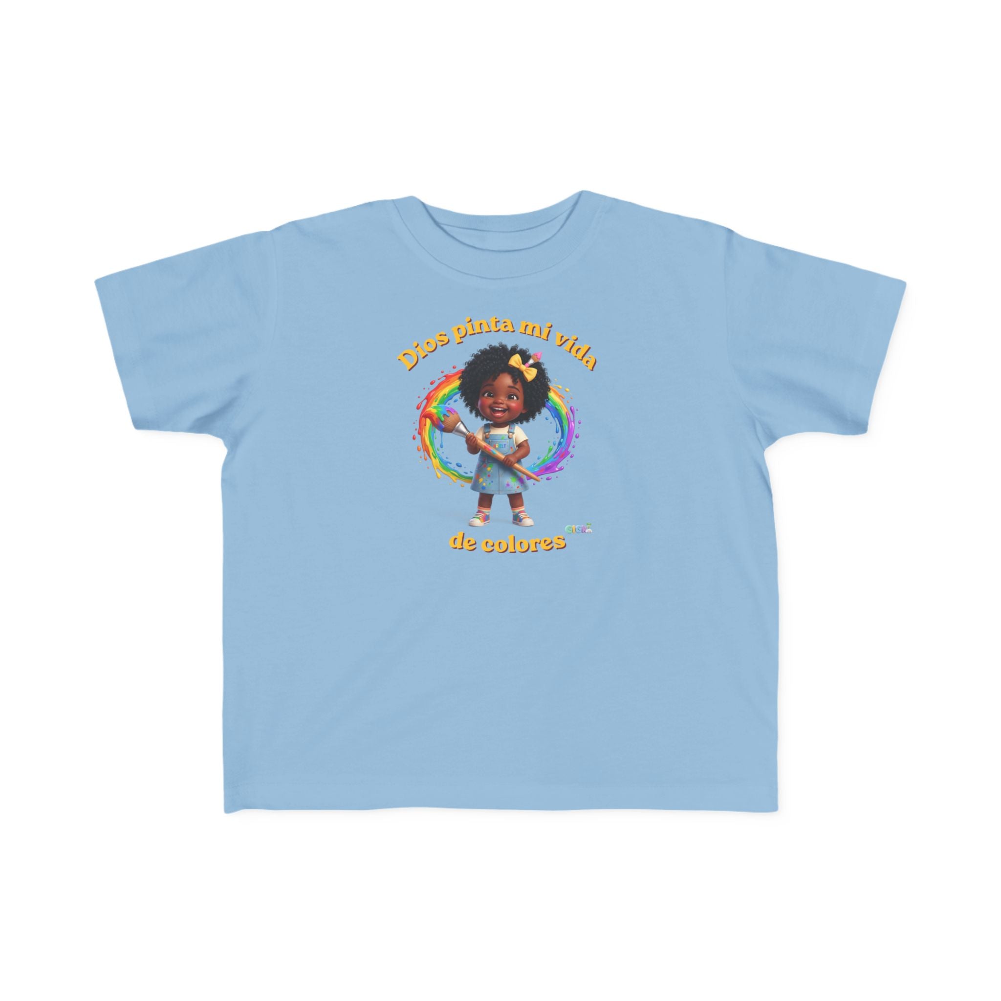 Growing God Kids Toddler Tee — "Dios pinta mi vida de colores" Faith-Based Graphic Shirt
