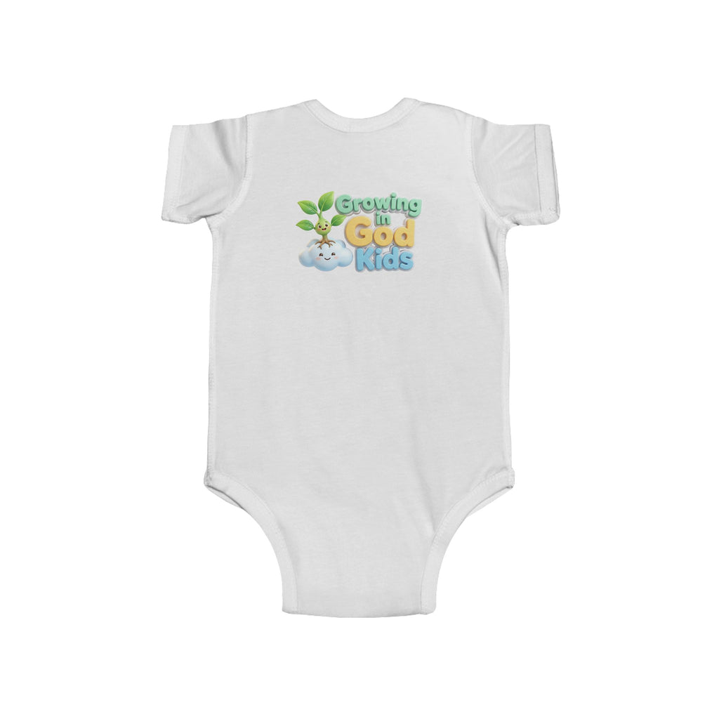 Baby Bodysuit – "Growing Like a God Kid" Cute Moon & Stars Nursery Onesie